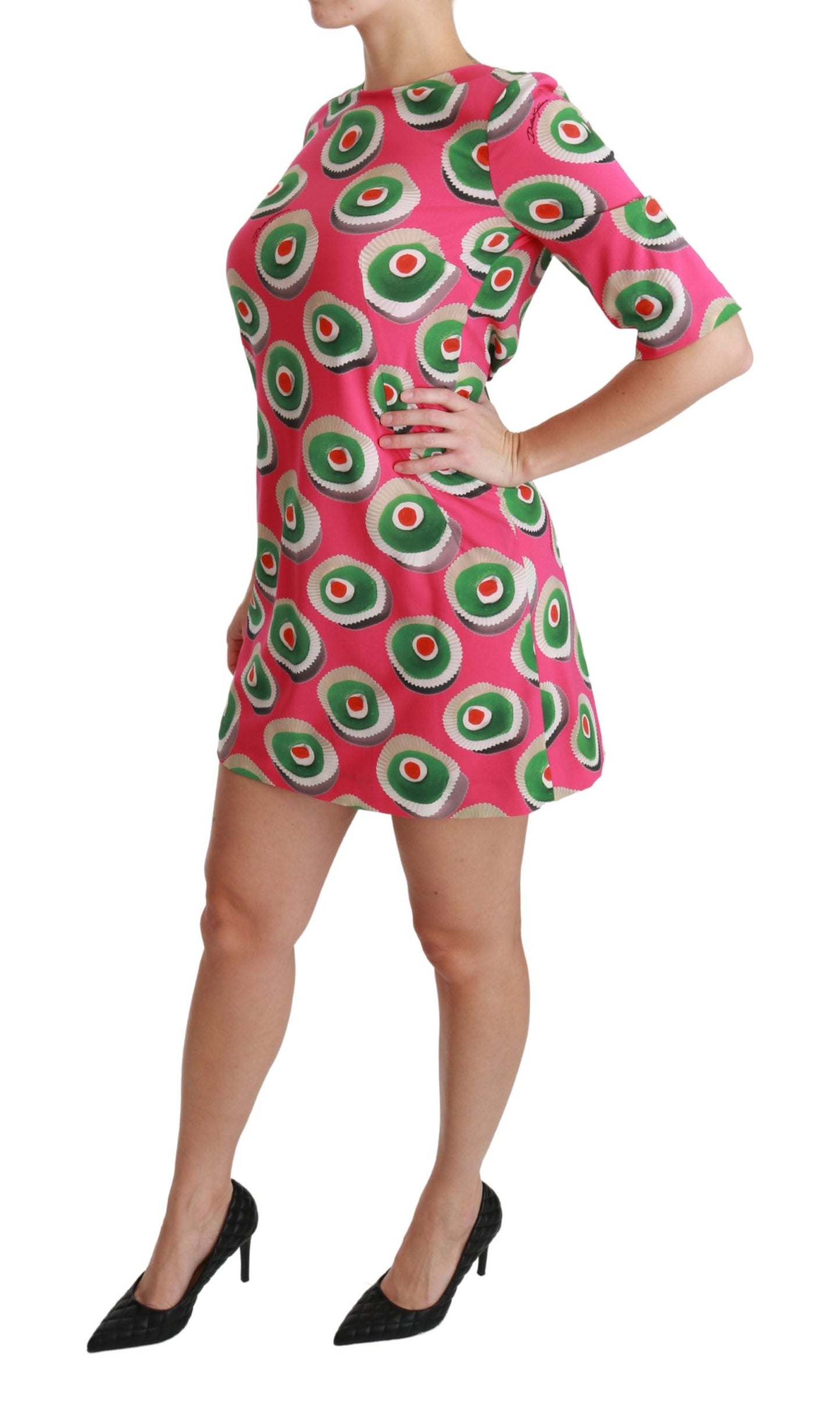 Dolce & Gabbana Pink Sicily Cupcake Shift Minikjole