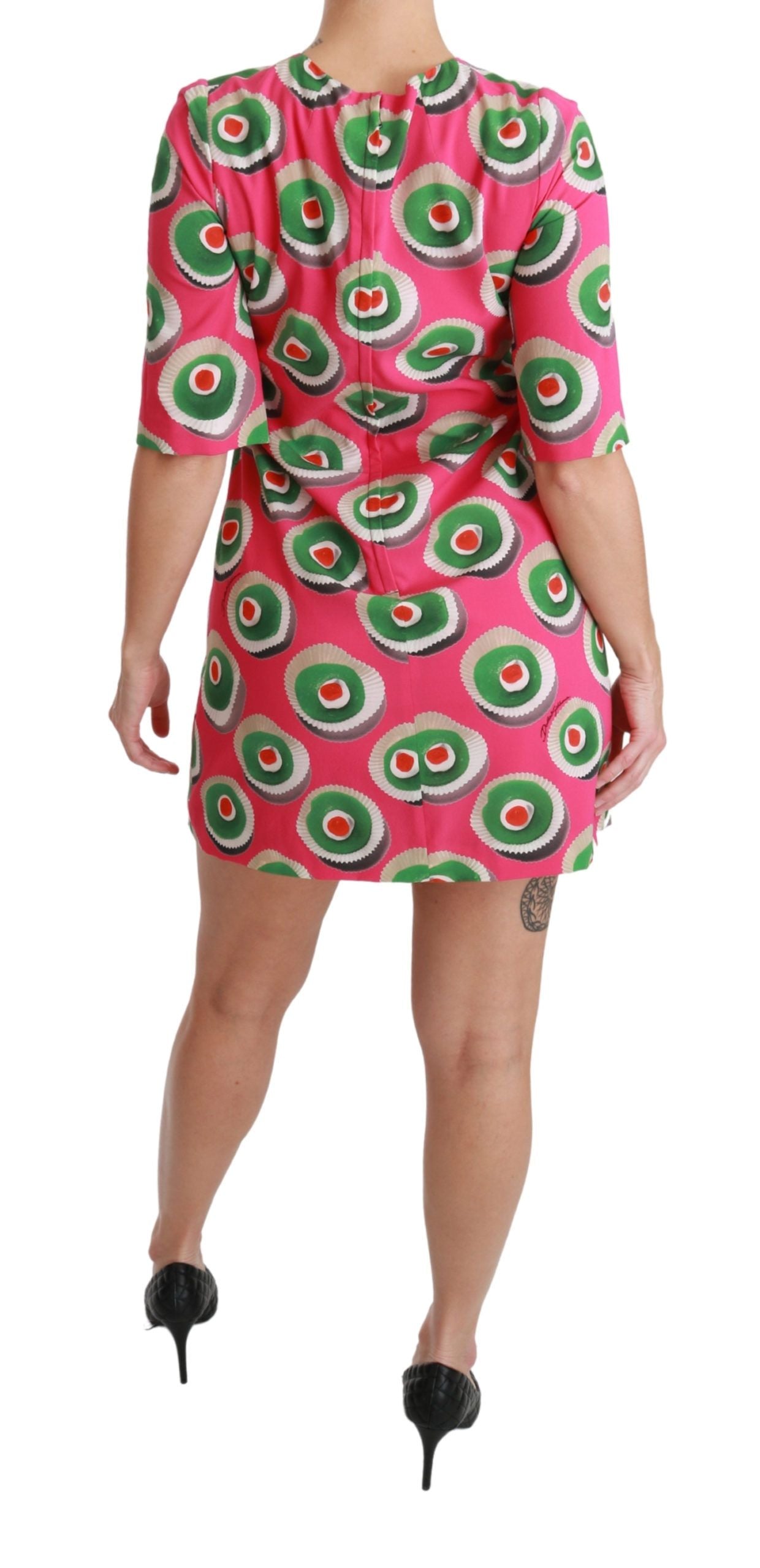 Dolce & Gabbana Pink Sicily Cupcake Shift Minikjole