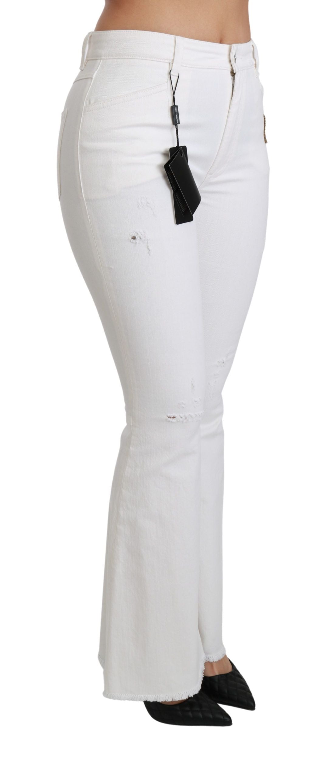 Dolce & Gabbana Chic Flared Mid Waist Broderet Bukser