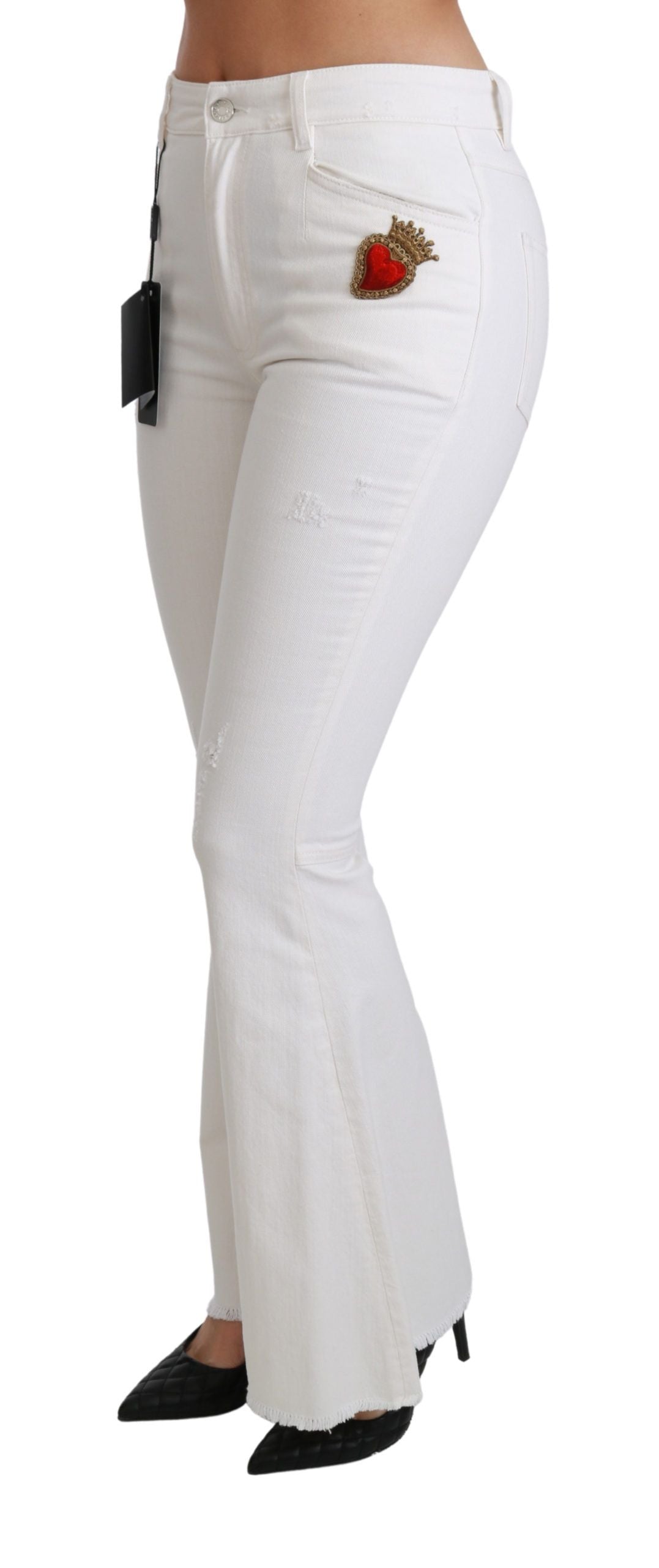 Dolce & Gabbana Chic Flared Mid Waist Broderet Bukser