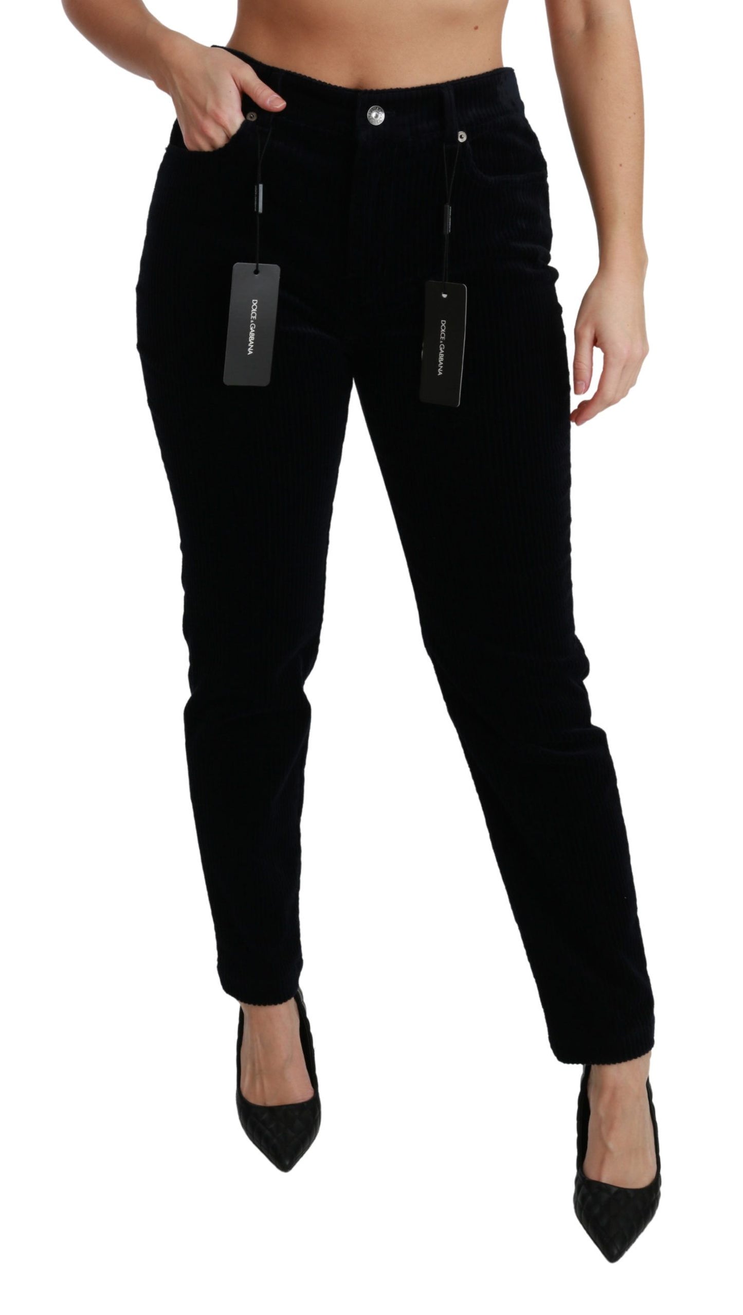Dolce & Gabbana Chic Mellemhøj Talje Skinny Corduroy Jeans