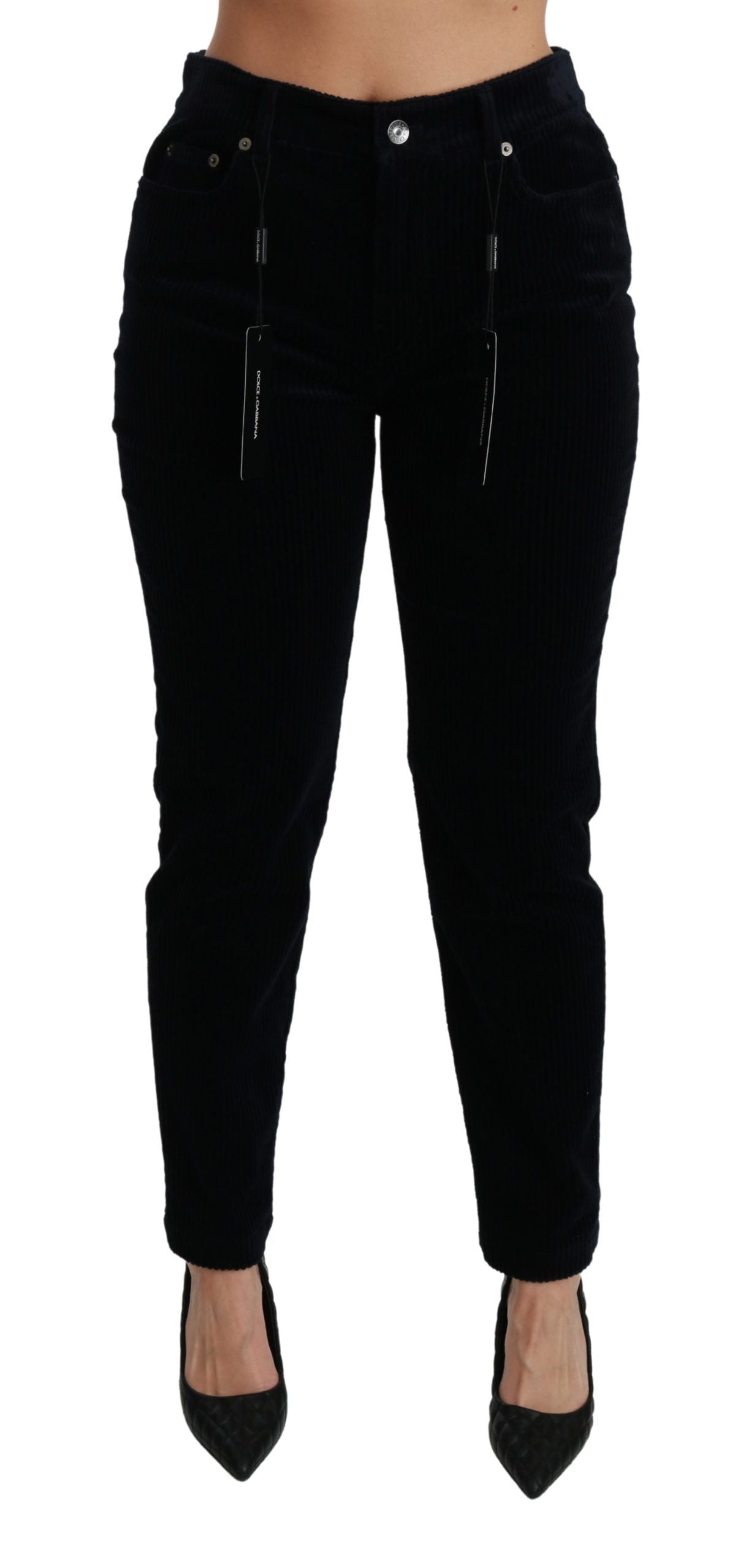 Dolce & Gabbana Chic Mellemhøj Talje Skinny Corduroy Jeans