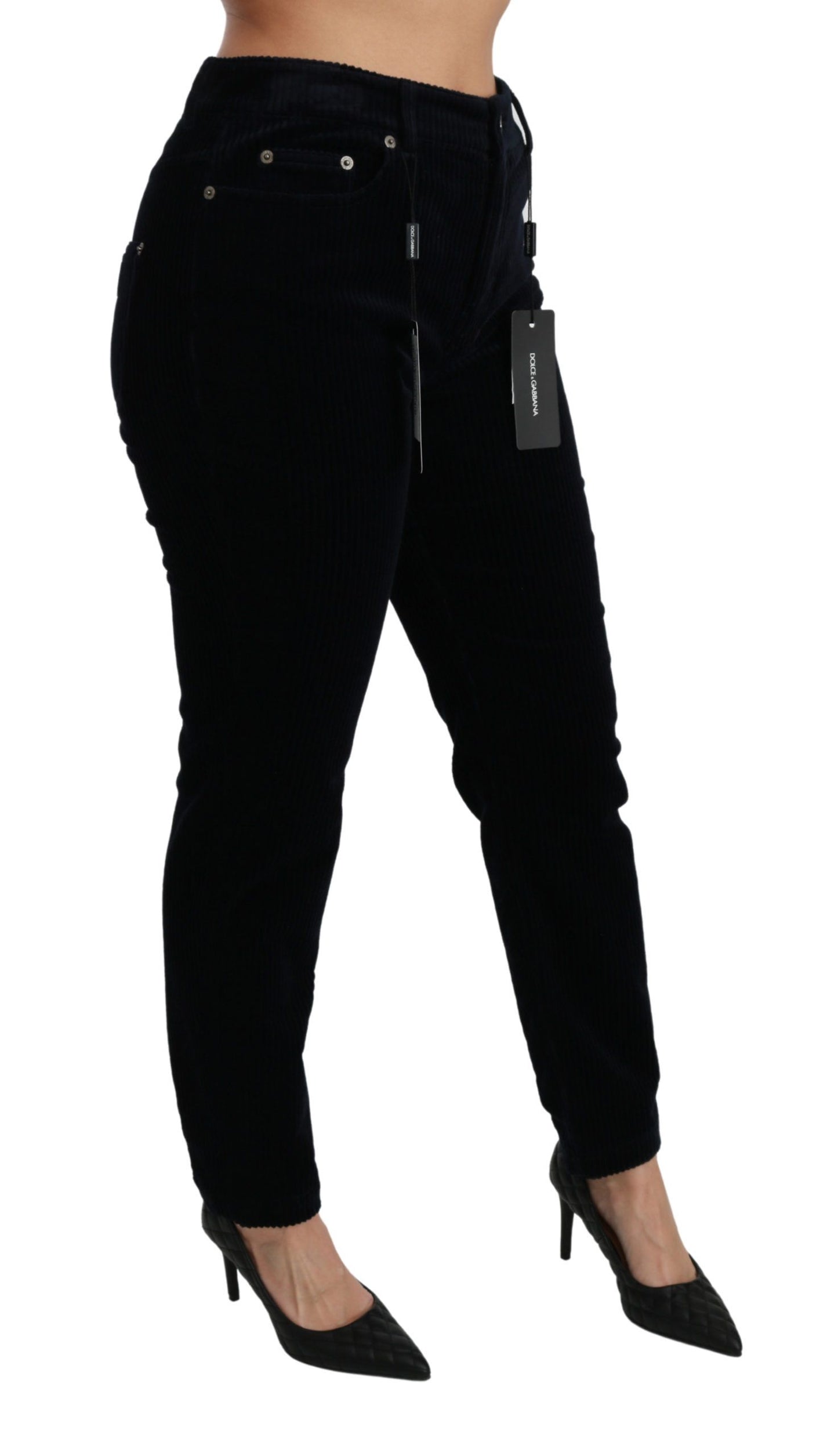 Dolce & Gabbana Chic Mellemhøj Talje Skinny Corduroy Jeans