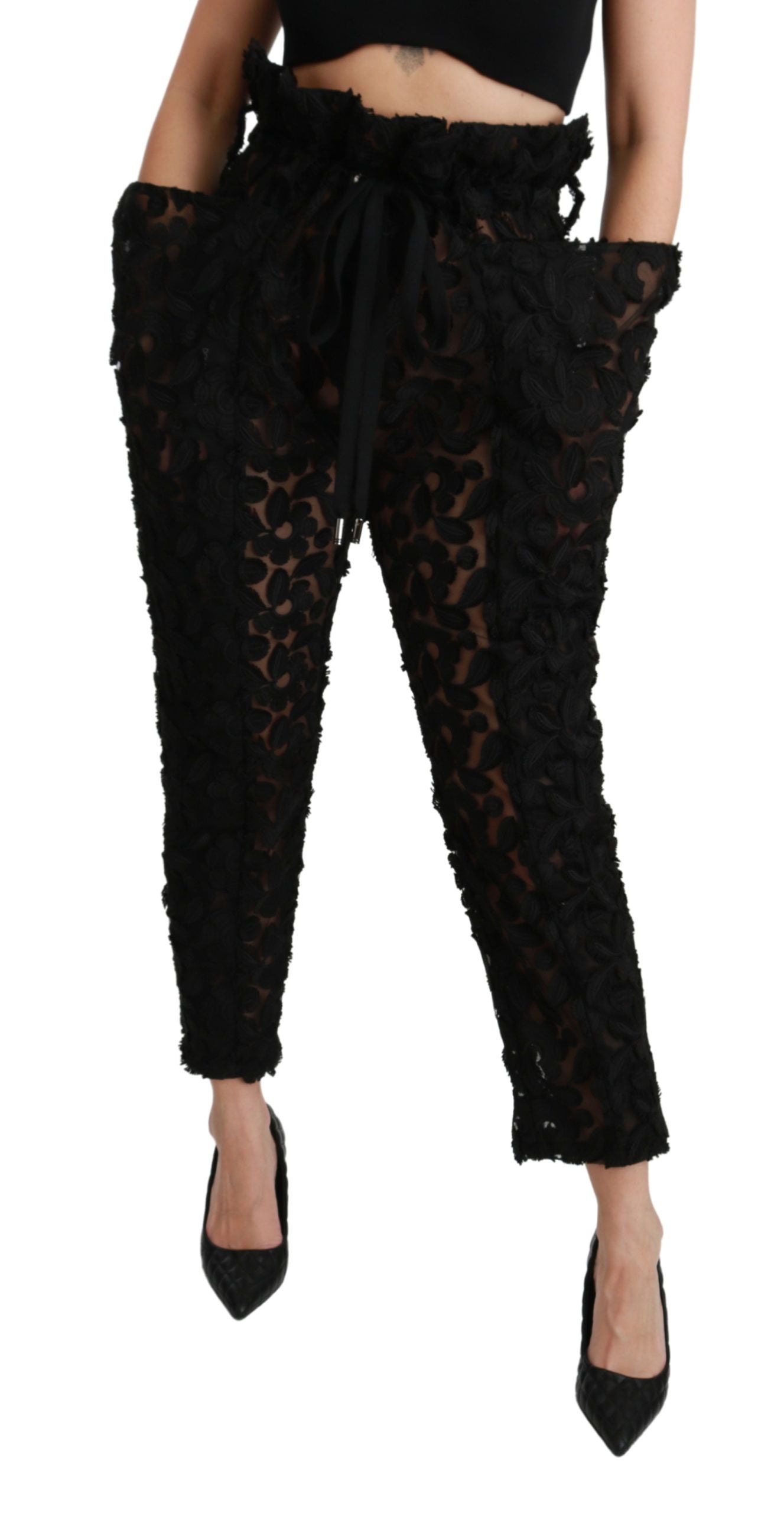 Dolce & Gabbana Chic Tapered High Waist Blondebukser