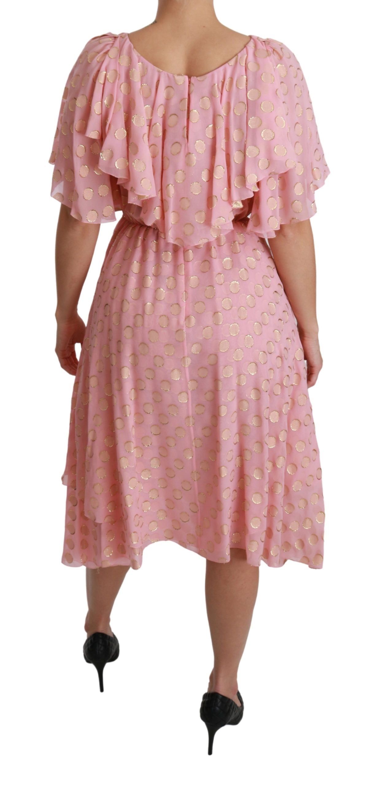 Dolce & Gabbana Elegant Plisseret Midi A-Line Kjole
