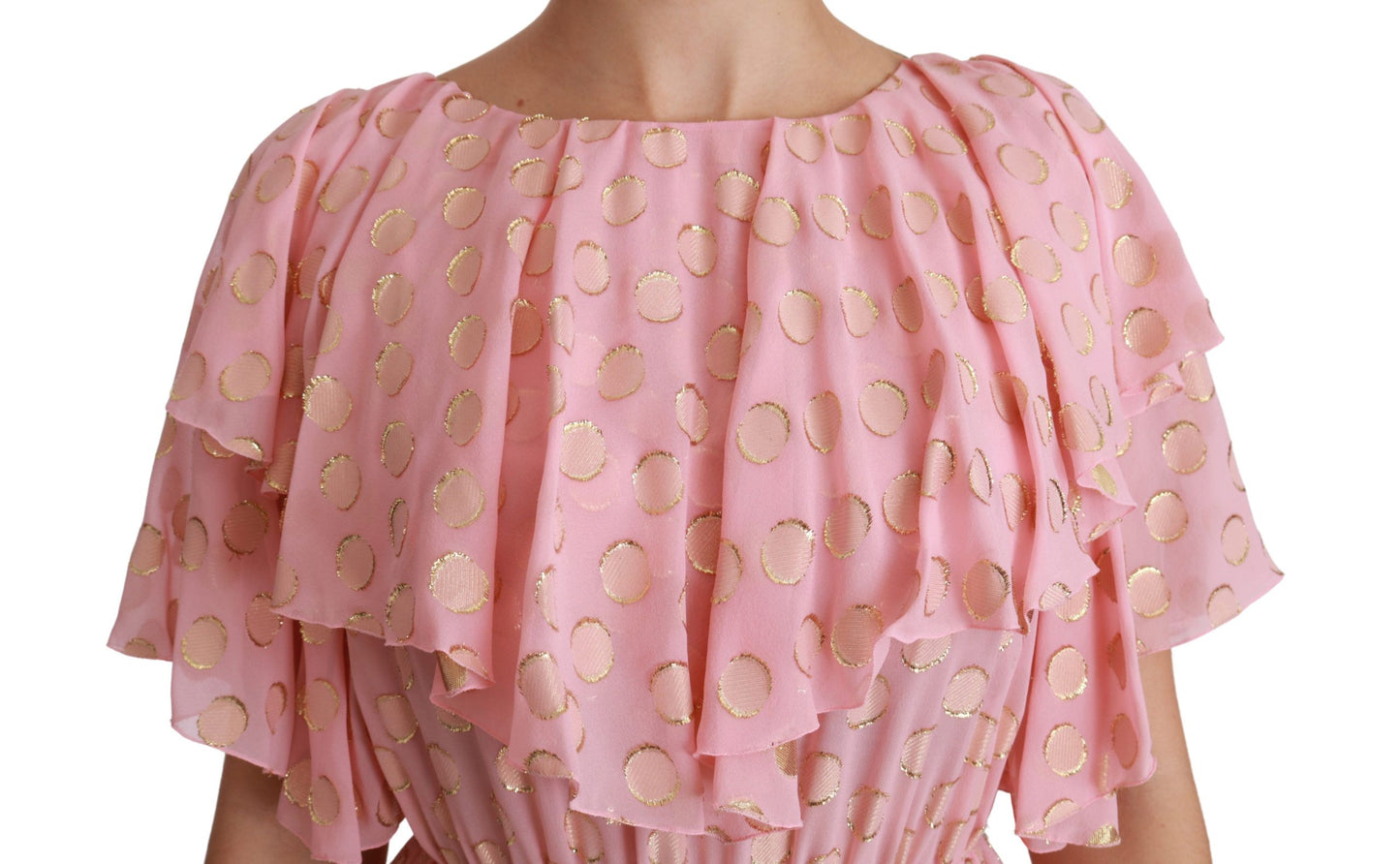 Dolce & Gabbana Elegant Plisseret Midi A-Line Kjole