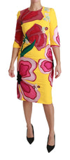 Dolce & Gabbana Sunshine Bloom Sheath Knælang Kjole
