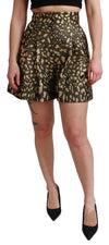 Dolce & Gabbana højtaljede sorte & guld luksusshorts