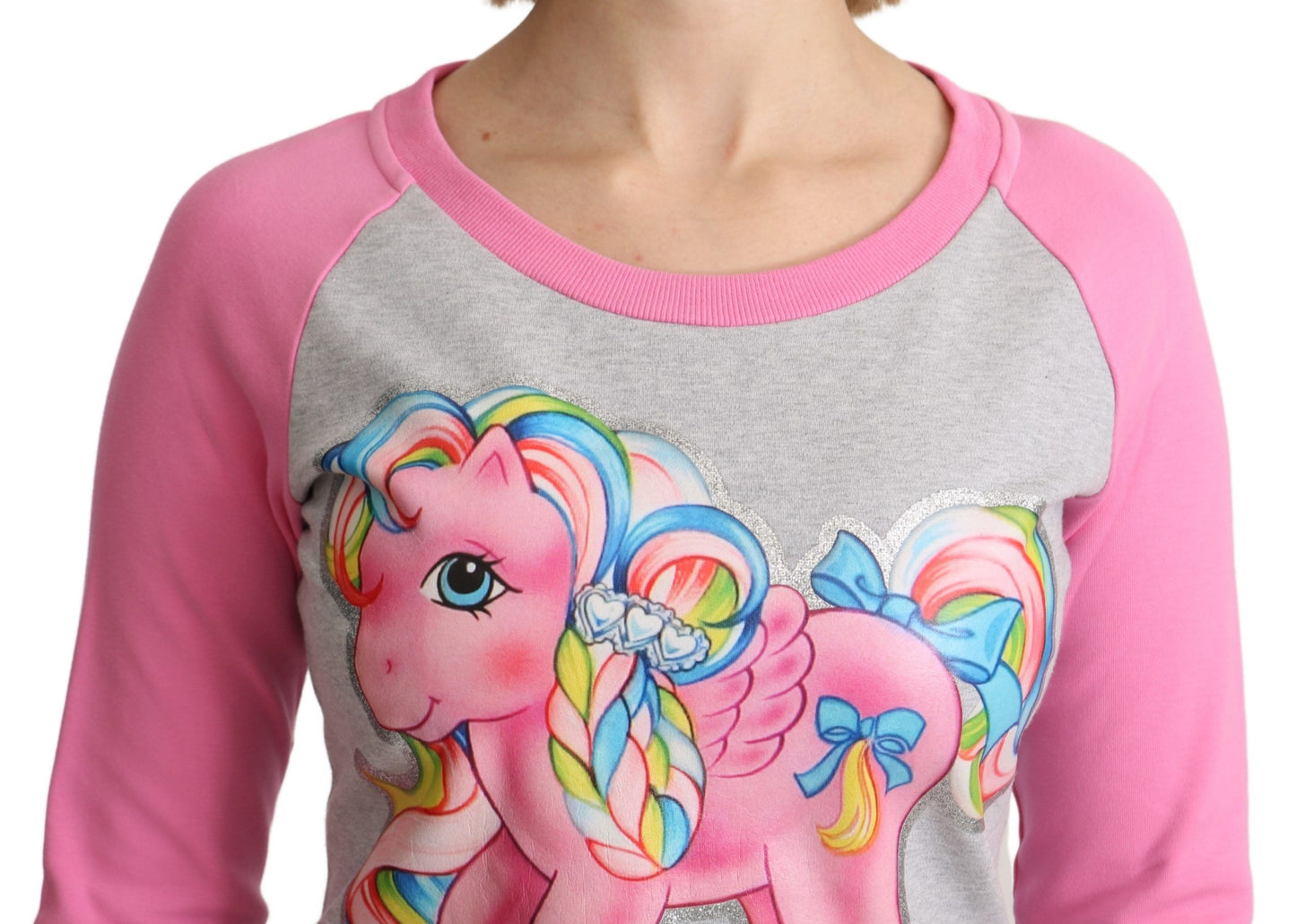 Chic grå Moschino sweaterkjole i bomuldsblanding