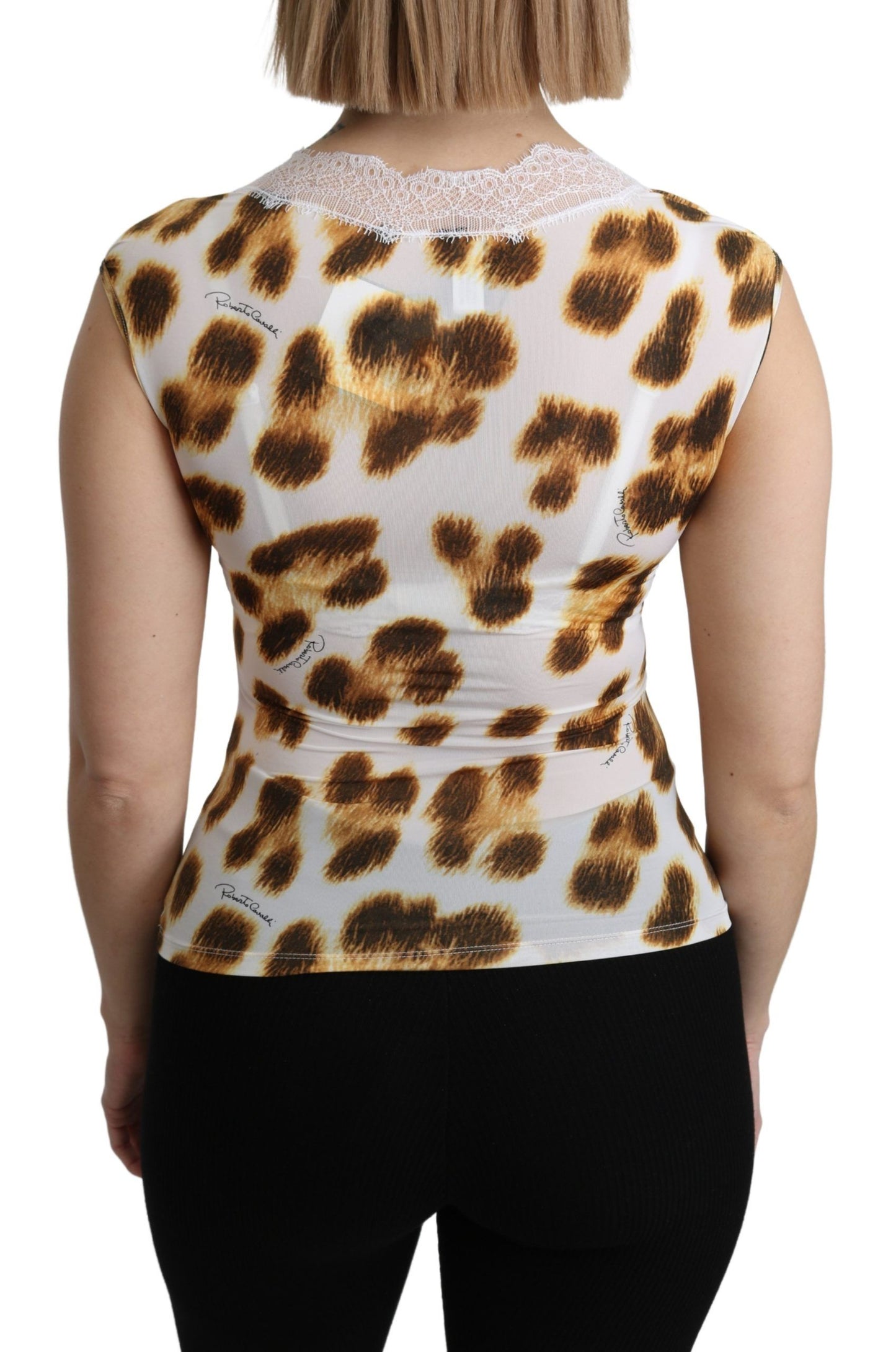 Roberto Cavalli Chic Leopard Lingeri Bluse Top