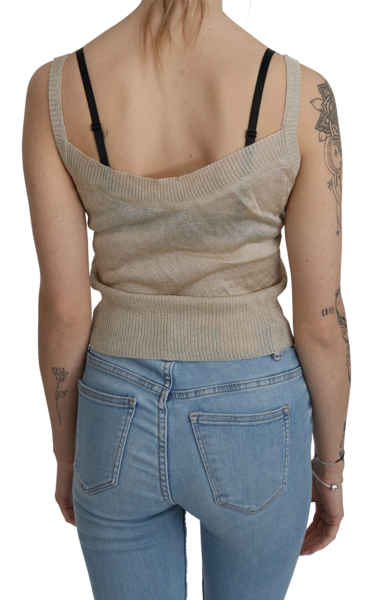 BYBLOS Elegant Beige Ærmeløs Tanktop Med Spaghettistropper