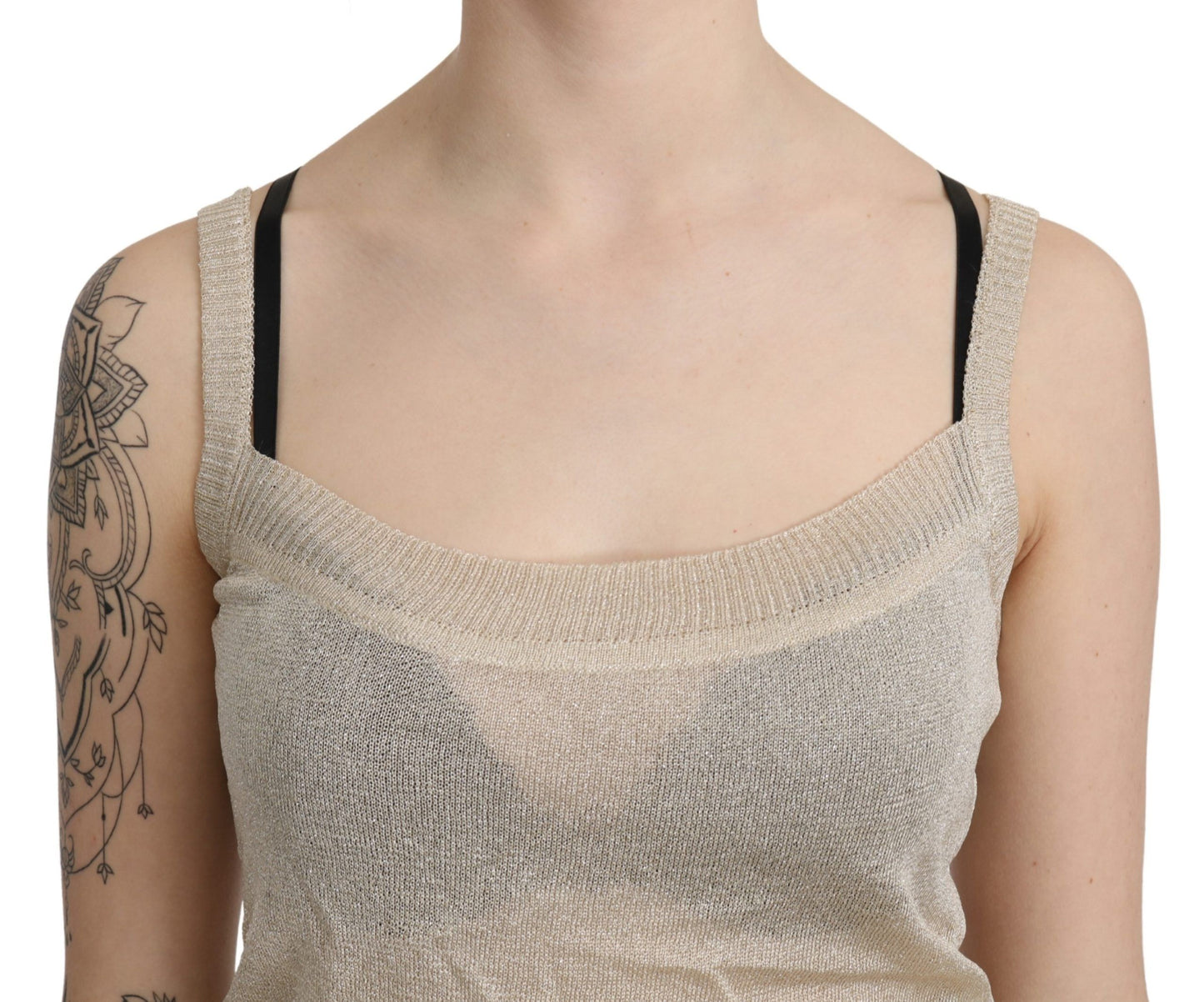 BYBLOS Elegant Beige Ærmeløs Tanktop Med Spaghettistropper