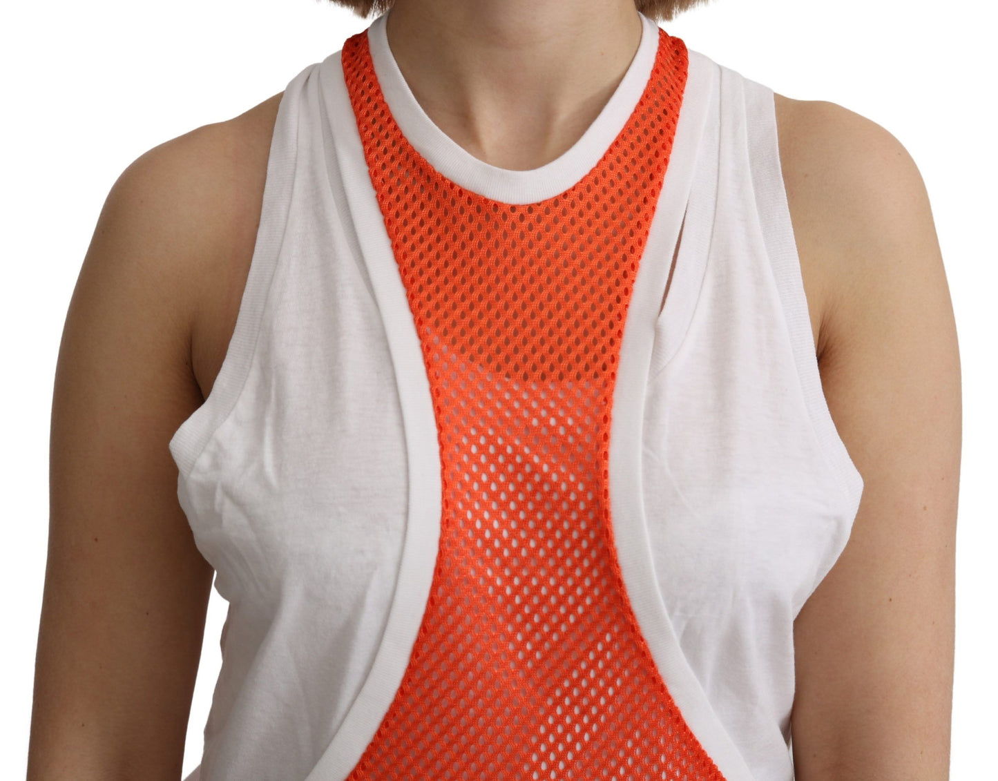 Dsquared² Elegant Ærmeløs Bomuldstantertop i Orange