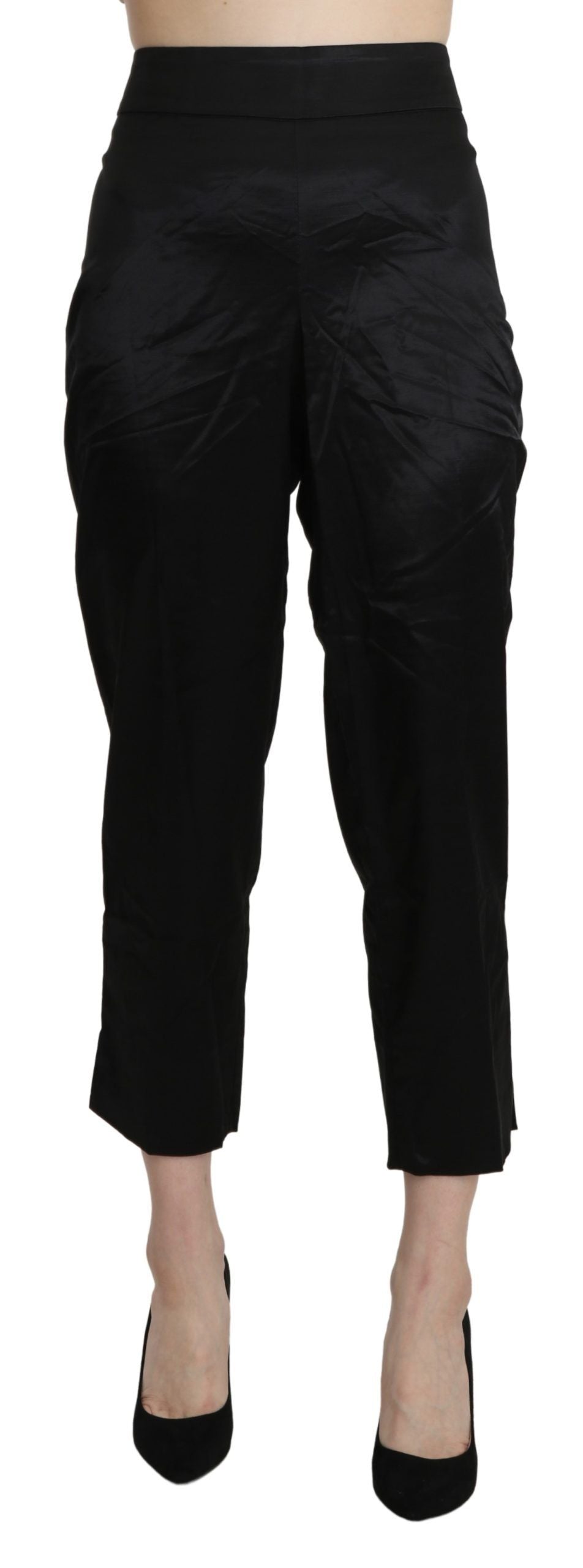 BENCIVENGA Elegante højtaljede cropped bukser