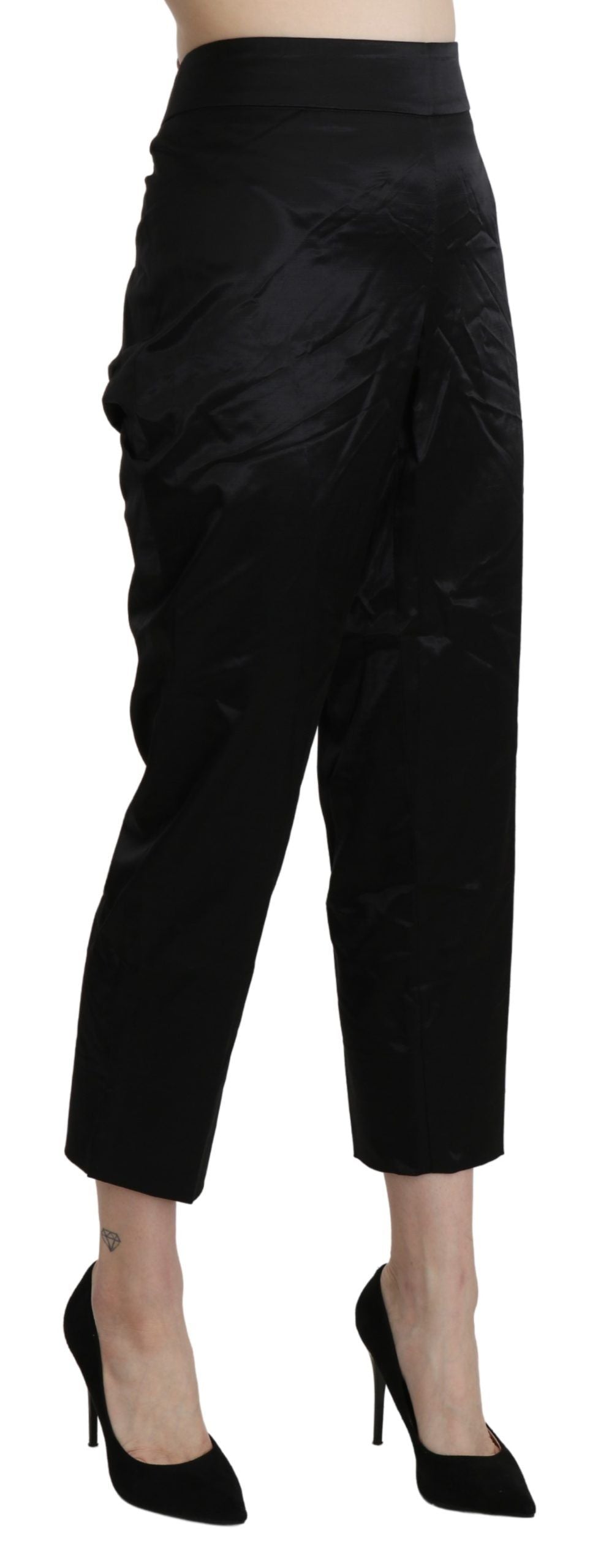 BENCIVENGA Elegante højtaljede cropped bukser
