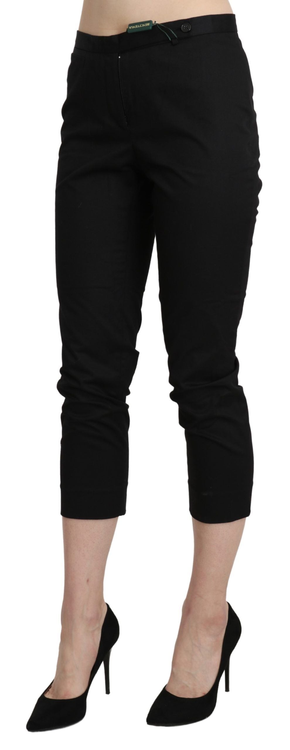 BENCIVENGA Elegante Højtaljede Skinny Cropped Bukser