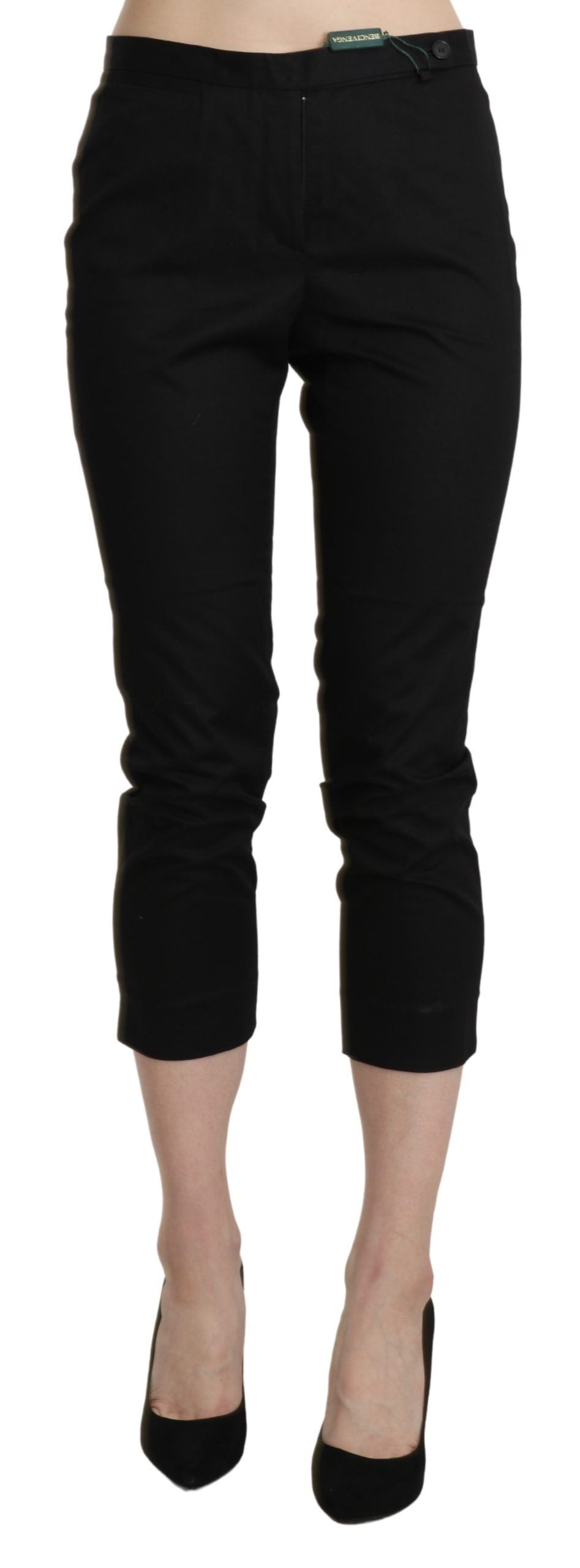 BENCIVENGA Elegante Højtaljede Skinny Cropped Bukser