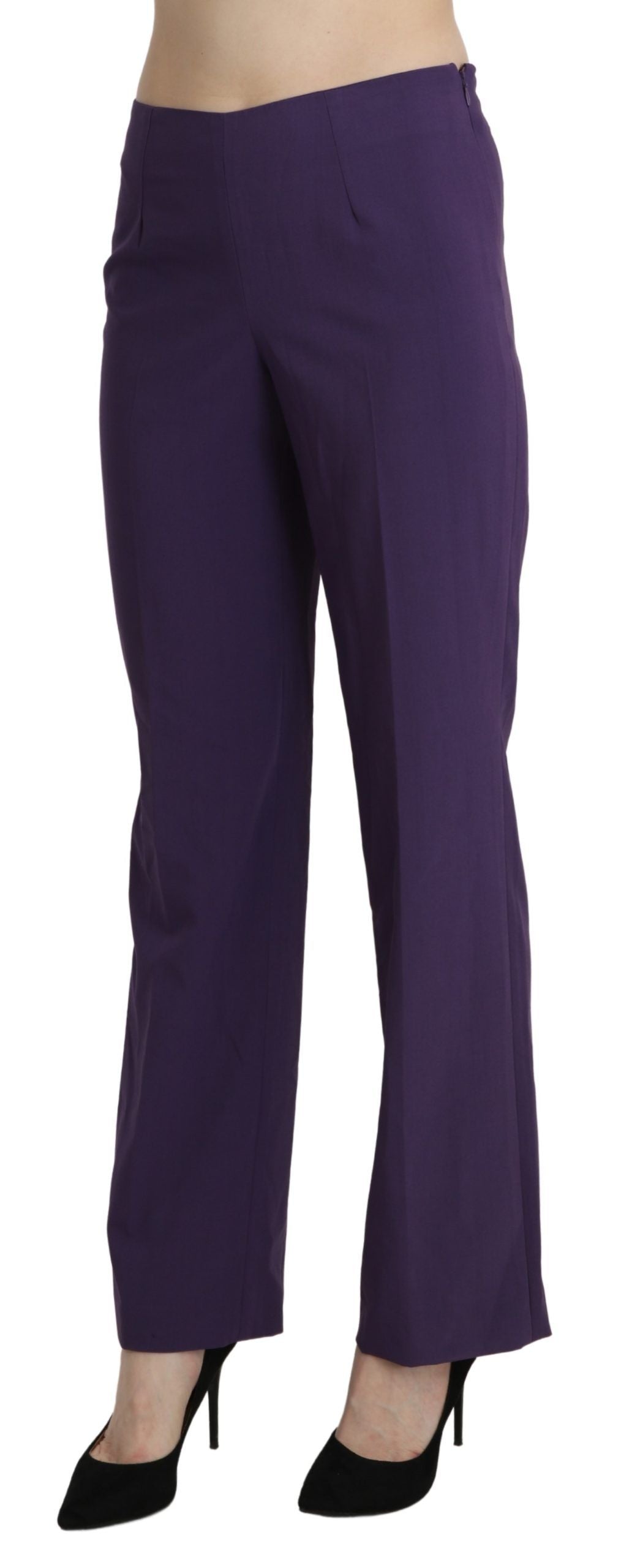 BENCIVENGA Elegante Højtaljede Violette Lige Bukser