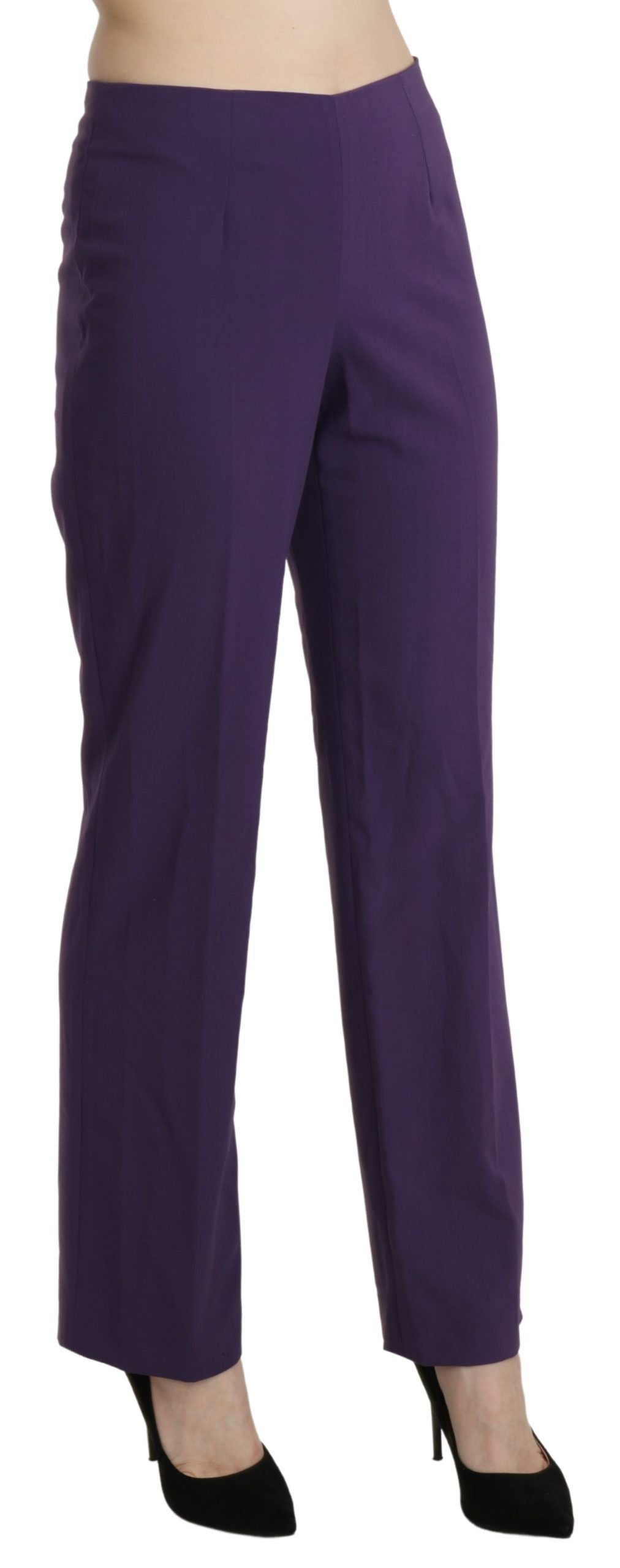 BENCIVENGA Elegante Højtaljede Violette Lige Bukser