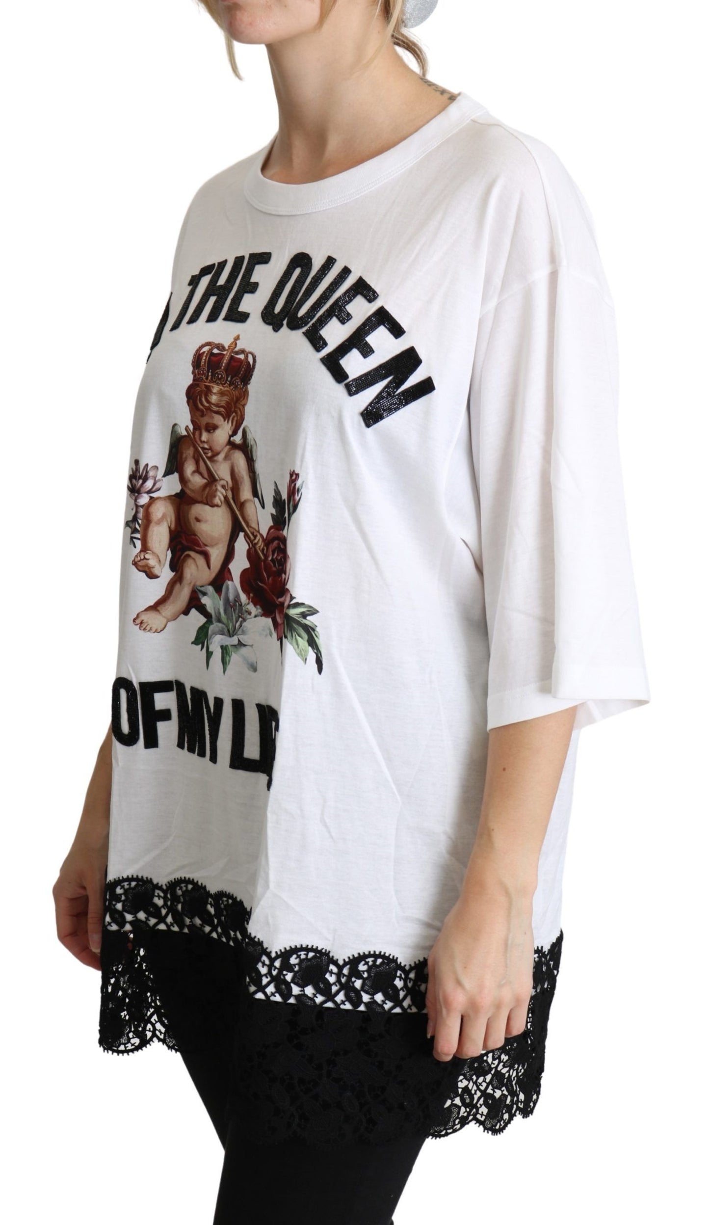 Dolce & Gabbana Elegant Hvid T-shirt i Bomuldsblanding