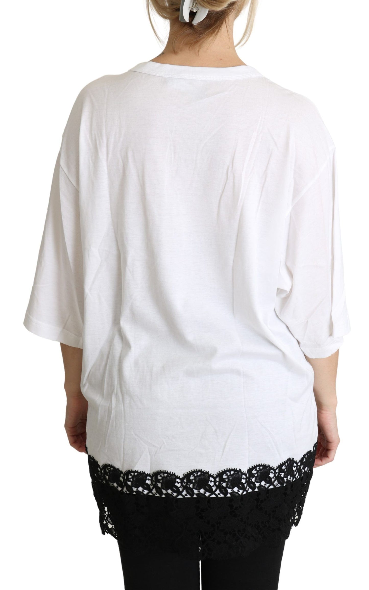 Dolce & Gabbana Elegant Hvid T-shirt i Bomuldsblanding