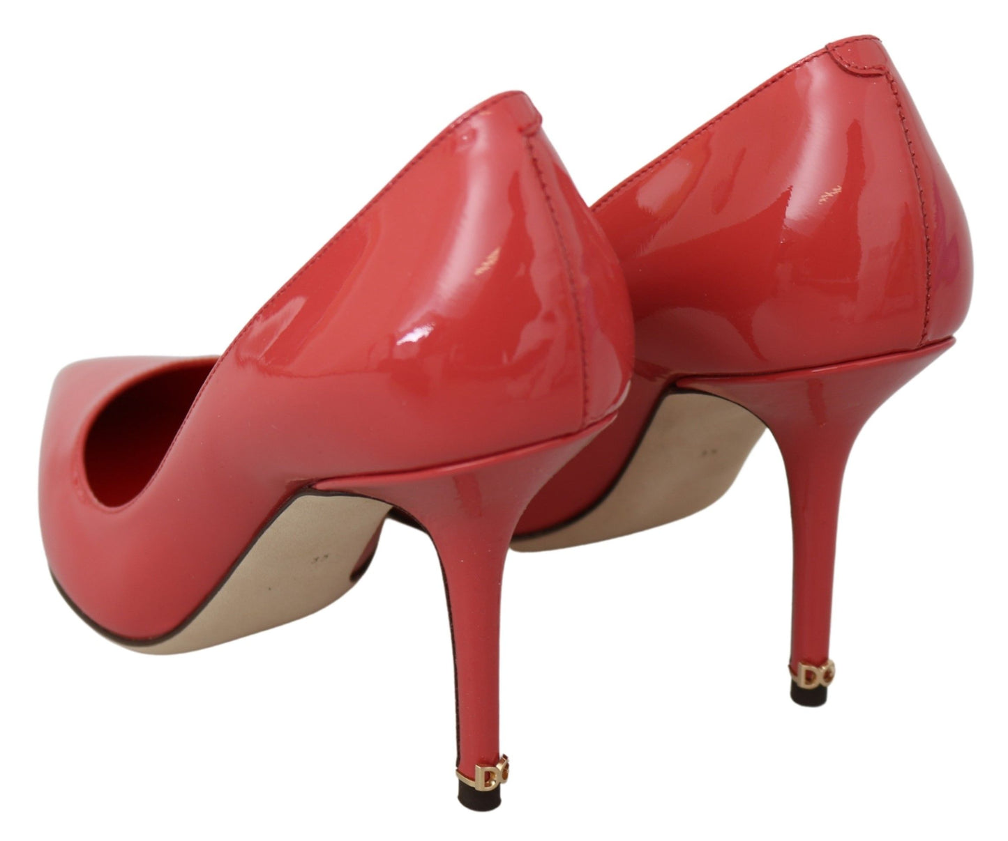 Dolce & Gabbana Elegante Mørkelyserøde Pumps i Laklæder