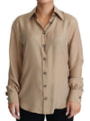 Dolce & Gabbana Elegant Beige Silkeskjorte