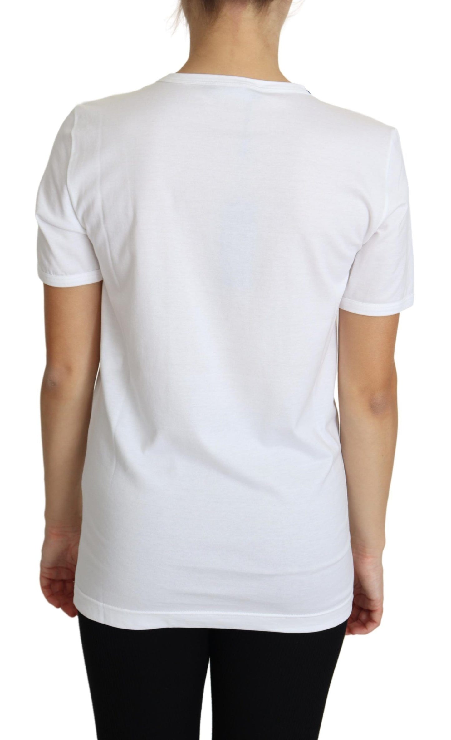 Dolce & Gabbana krystaludsmykket hvid bomulds-T-shirt