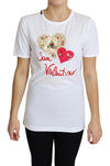 Dolce & Gabbana krystaludsmykket hvid bomulds-T-shirt