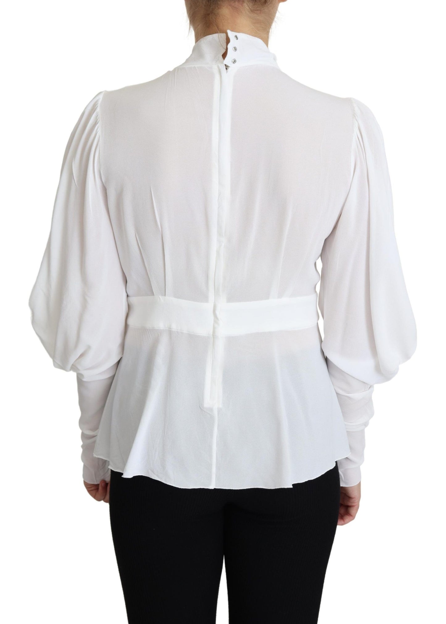 Dolce & Gabbana Elegant Snehvid Viskosebluse