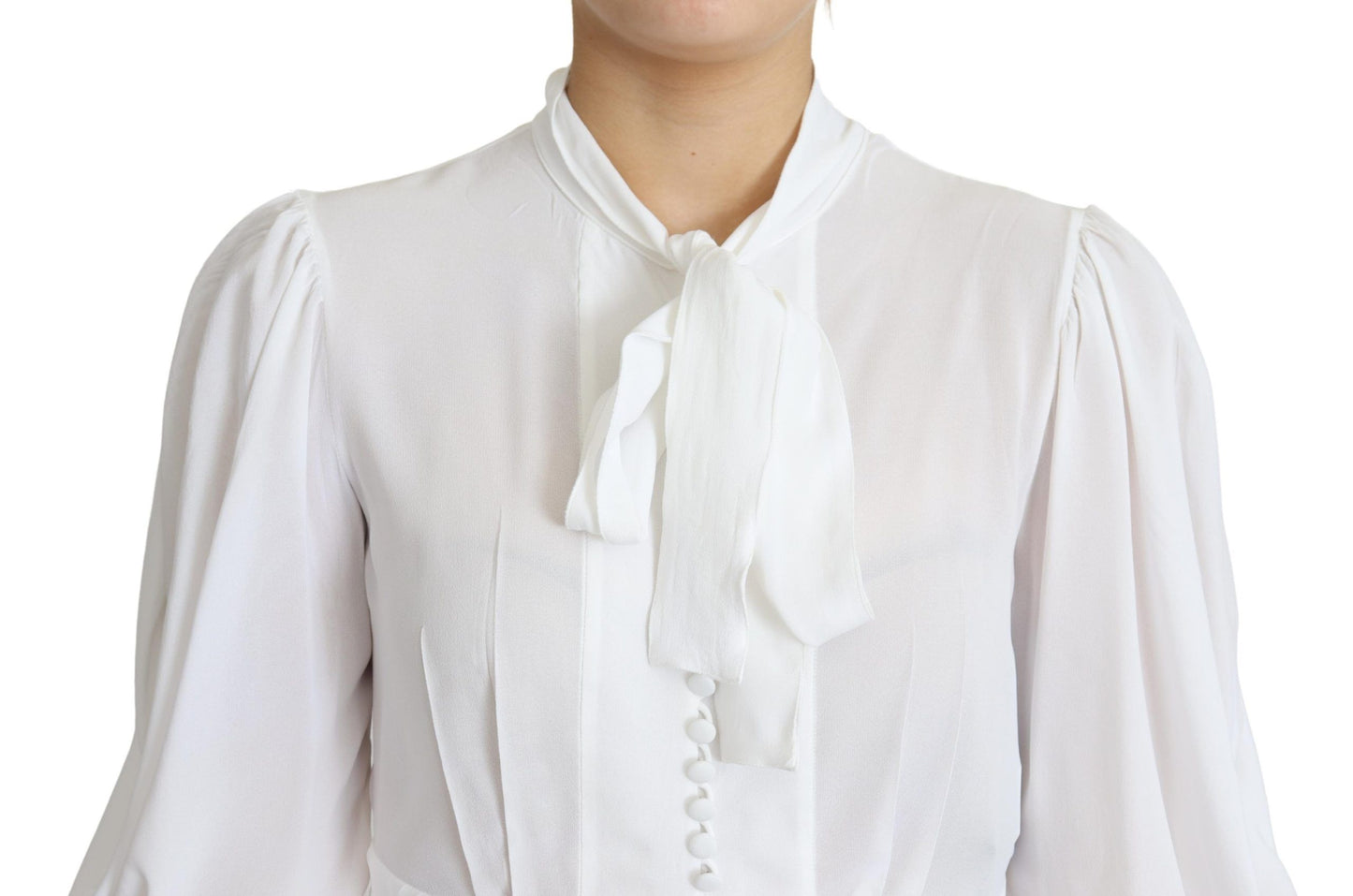 Dolce & Gabbana Elegant Snehvid Viskosebluse