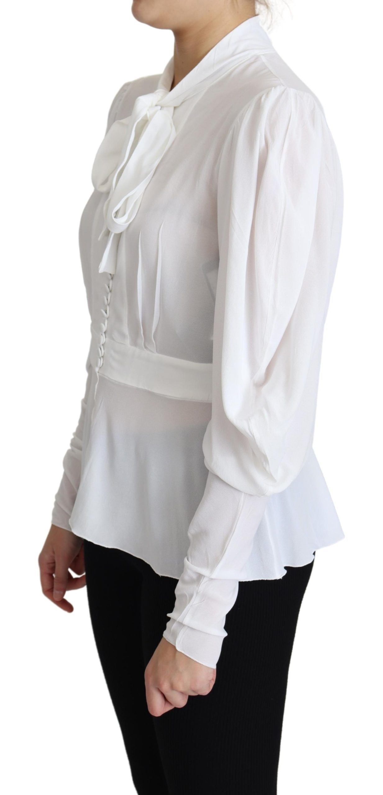 Dolce & Gabbana Elegant Snehvid Viskosebluse