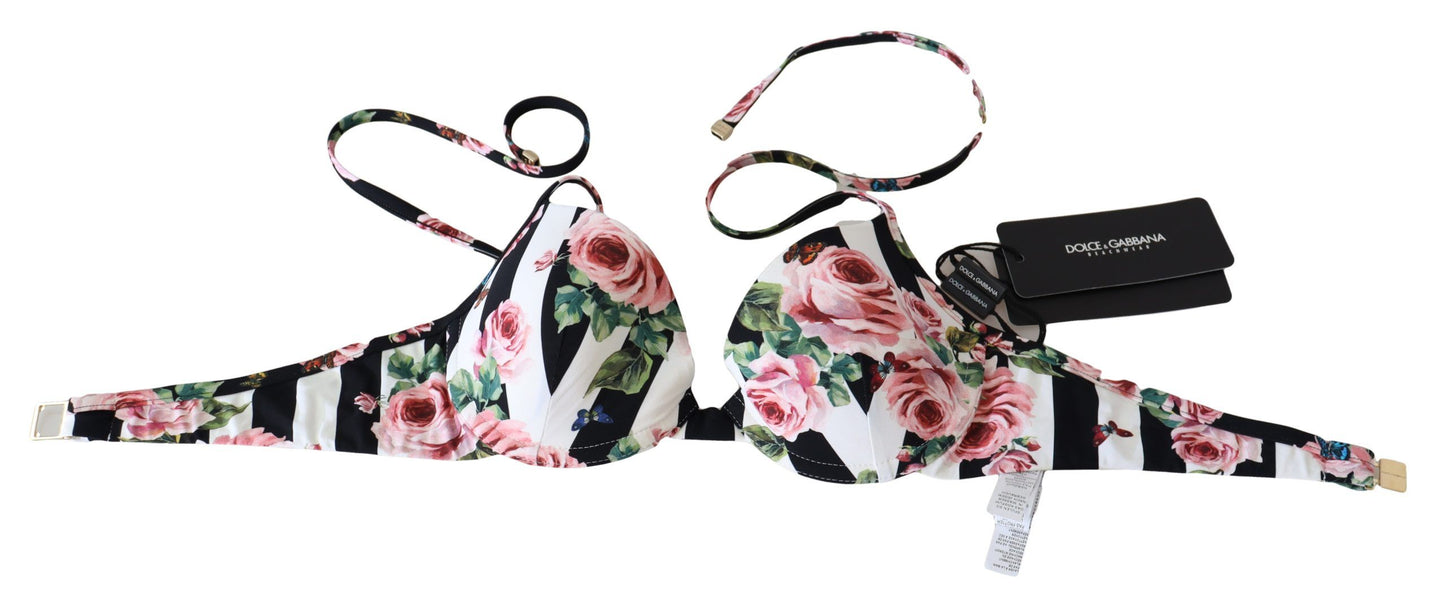 Dolce & Gabbana Chic bikinitop med roseprint til elegante stranddage