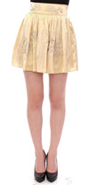 Andrea Incontri Chic Beige Blomsterbroderet Mini Nederdel