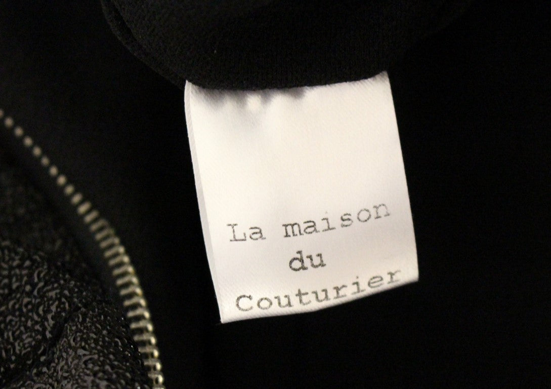 La Maison du Couturier Elegant Sort Læderjumpsuit med Taljerem