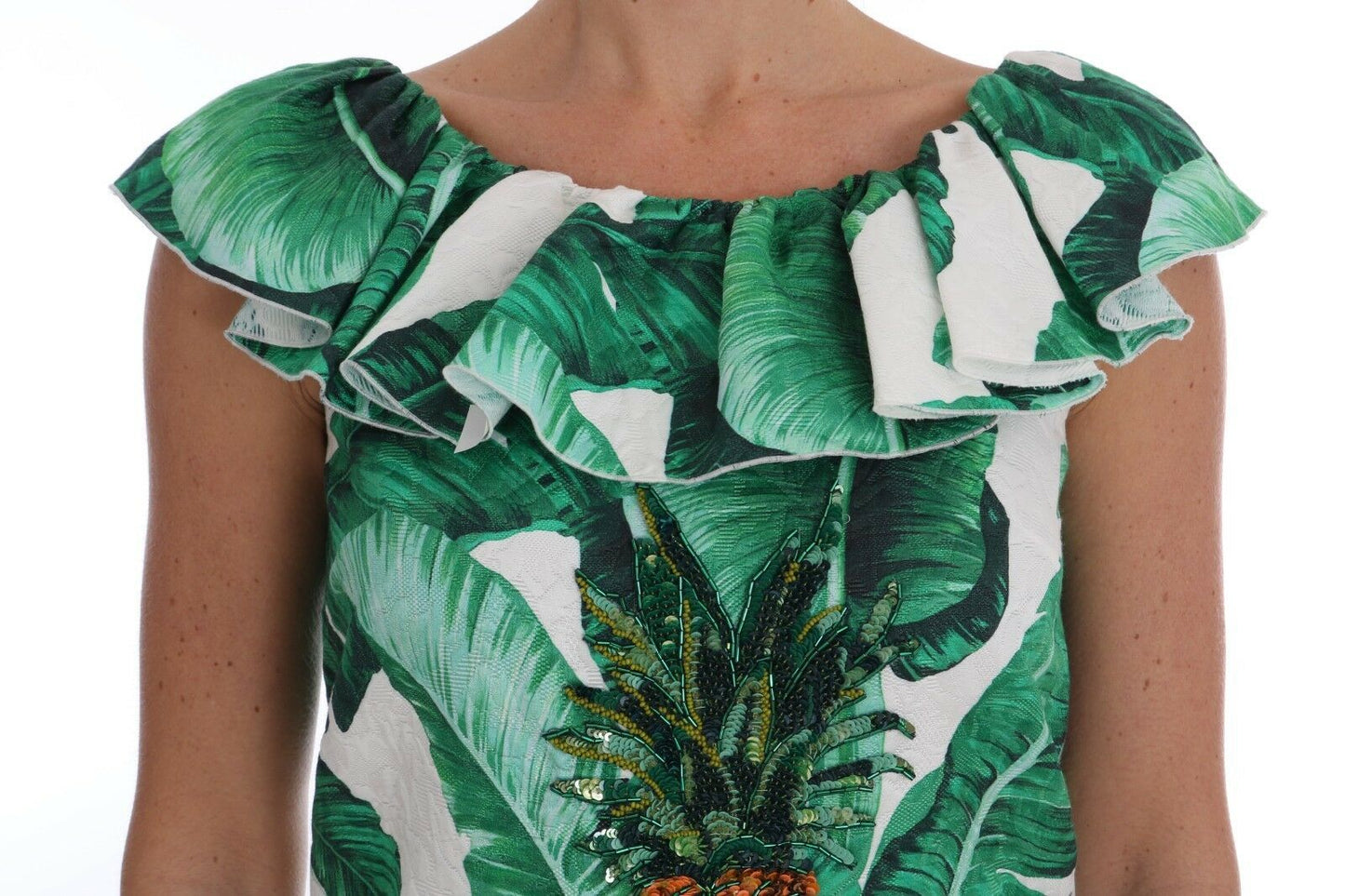 Dolce & Gabbana Elegant Pailletbluse med Ananas