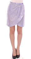Licia Florio Elegant Lilla Viskose Nederdel - Wrap Lukning