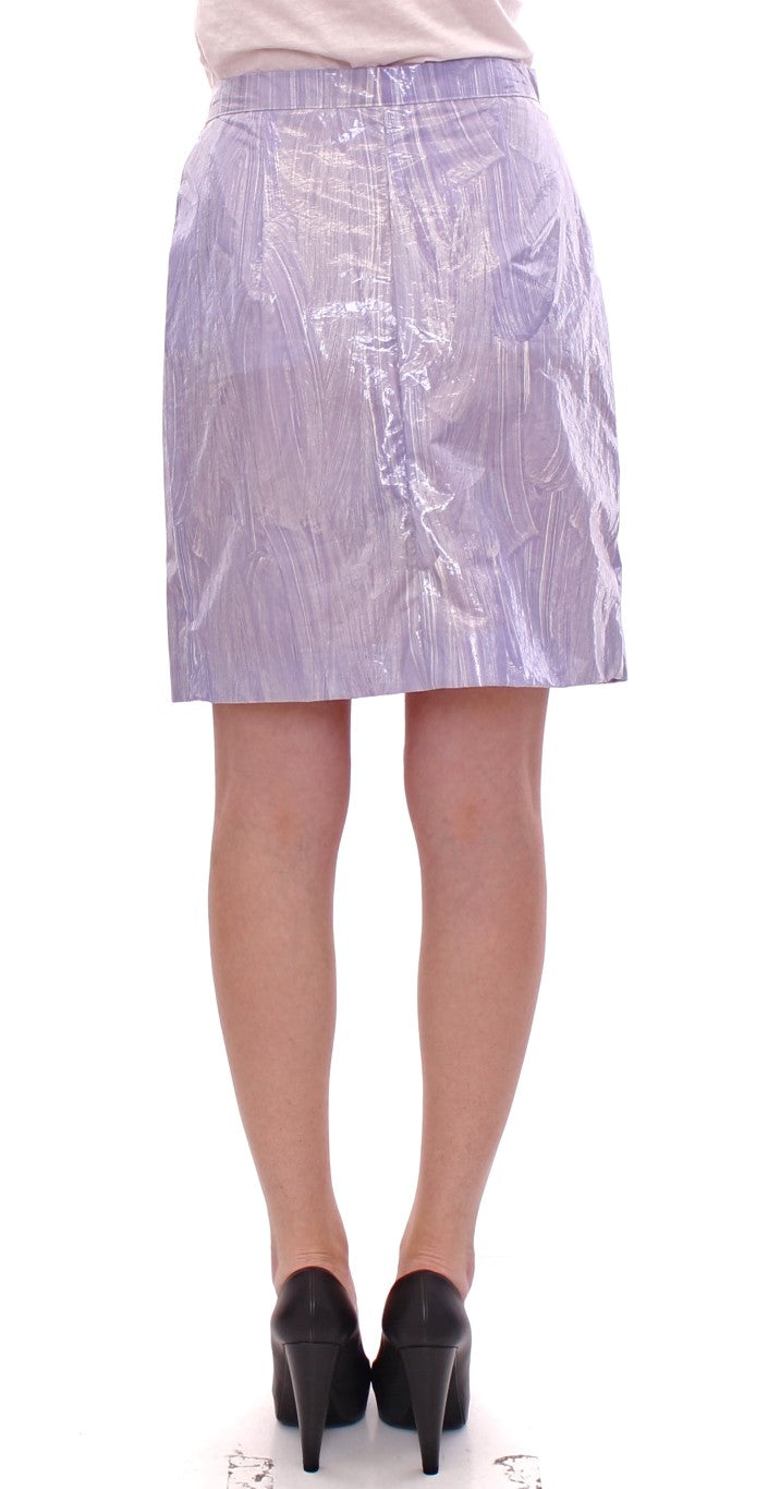 Licia Florio Elegant Lilla Viskose Nederdel - Wrap Lukning