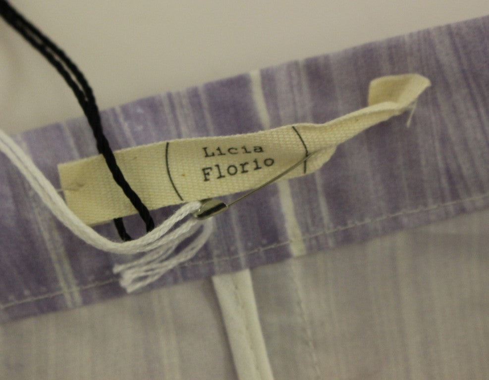 Licia Florio Elegant Lilla Viskose Nederdel - Wrap Lukning