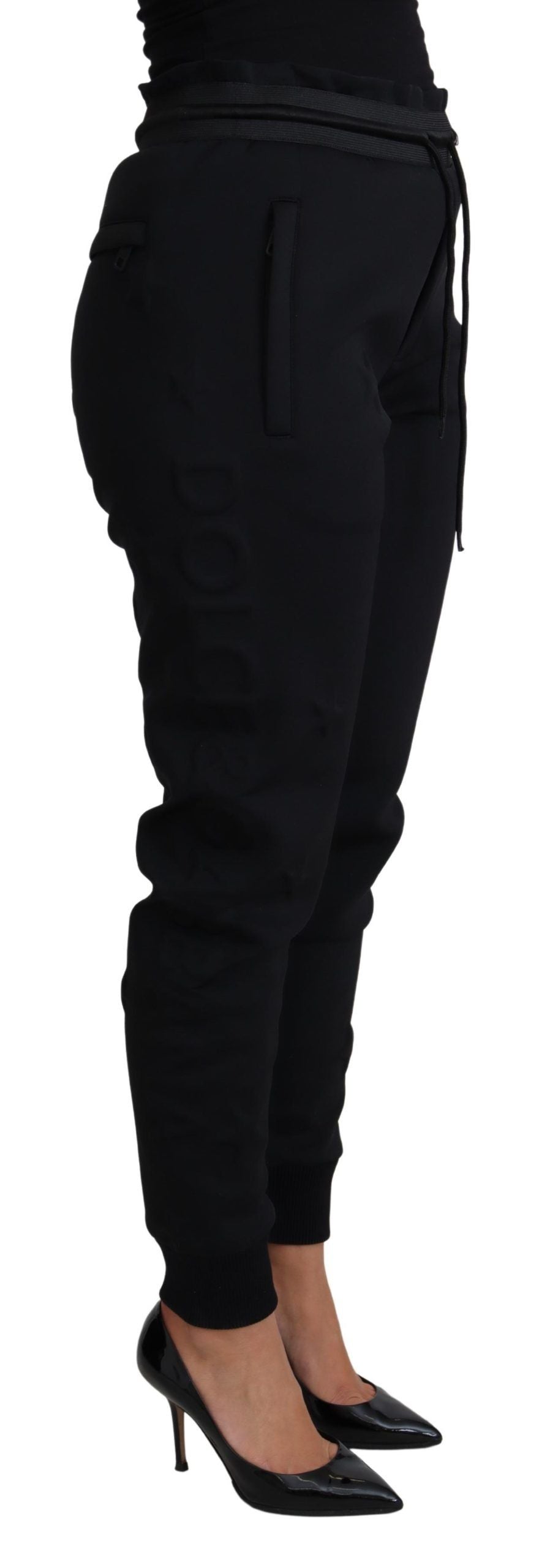 Dolce & Gabbana elegante sorte joggingbukser med ikonisk logo