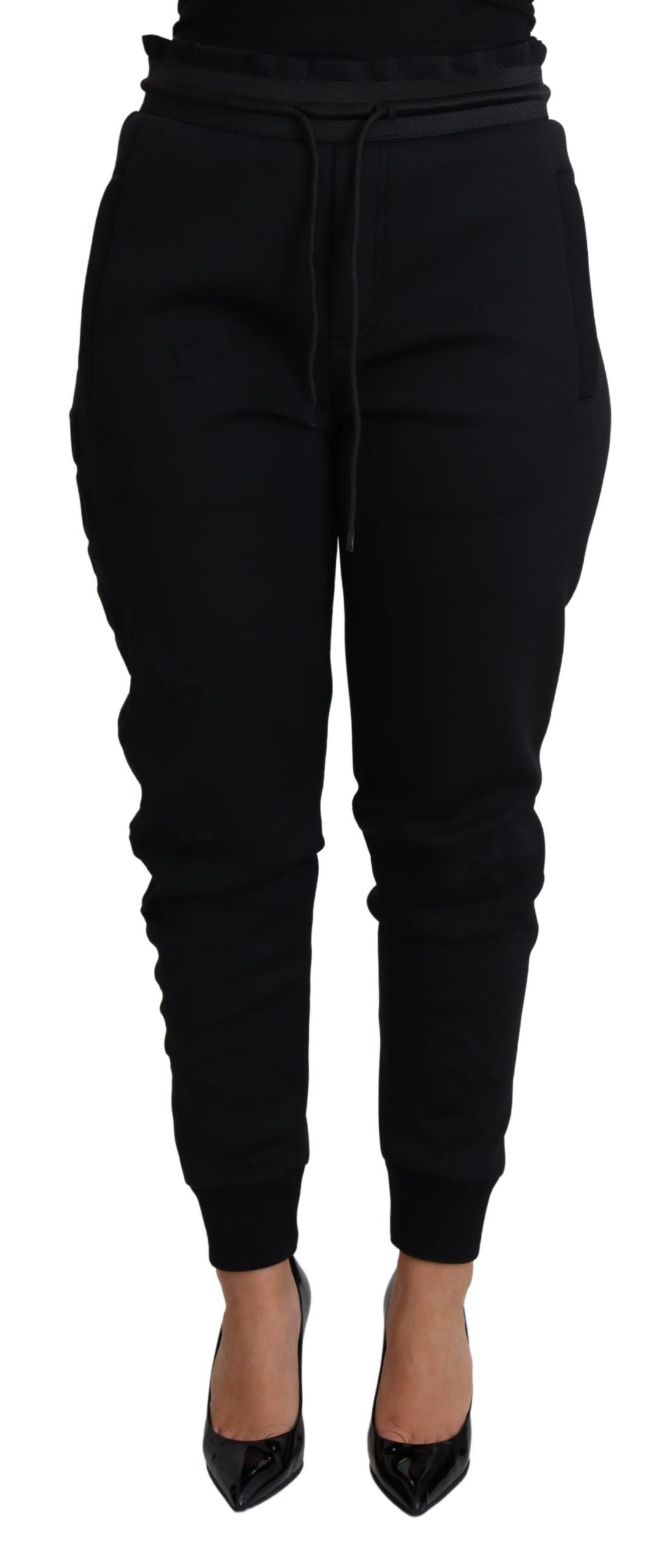 Dolce & Gabbana elegante sorte joggingbukser med ikonisk logo