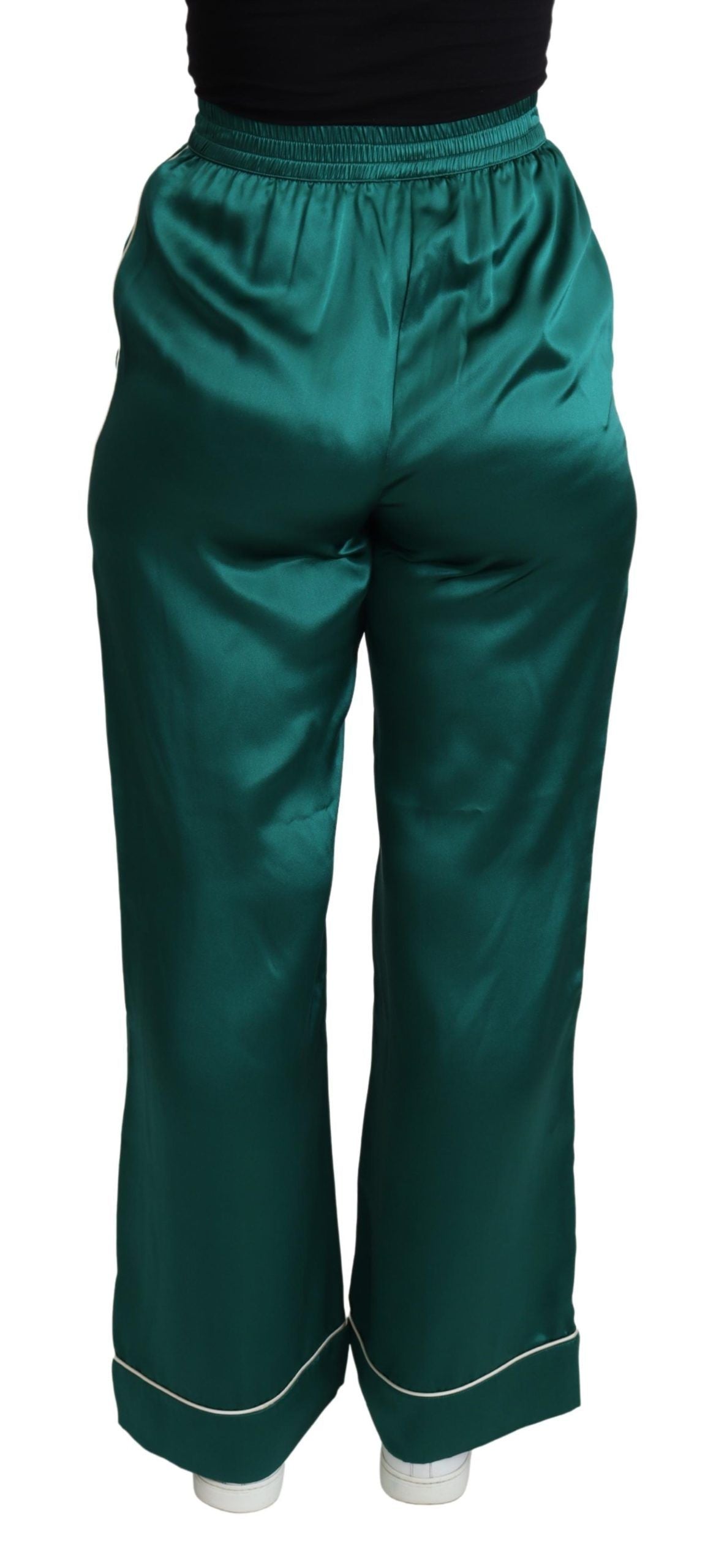 Dolce & Gabbana Udsøgte Silke Pyjamasbukser i Lush Green