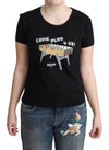 Moschino Chic sort bomulds-T-shirt med legende print