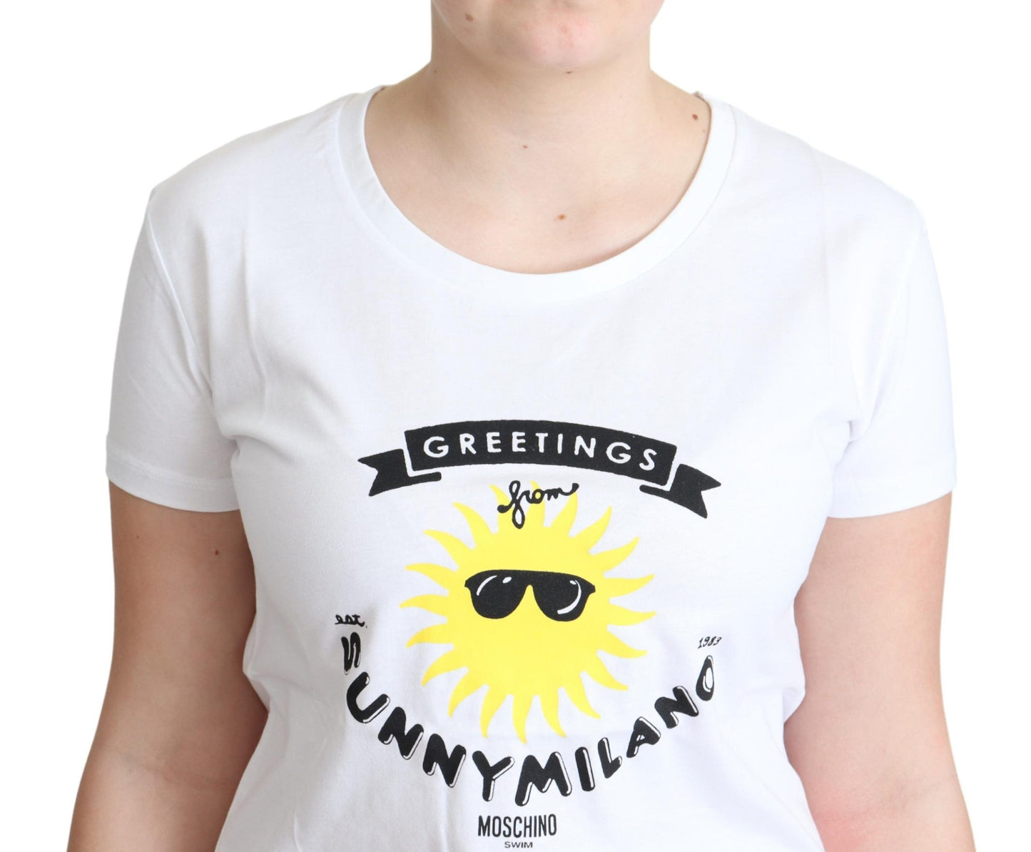 Moschino Sunny Milano Print Bomulds T-shirt