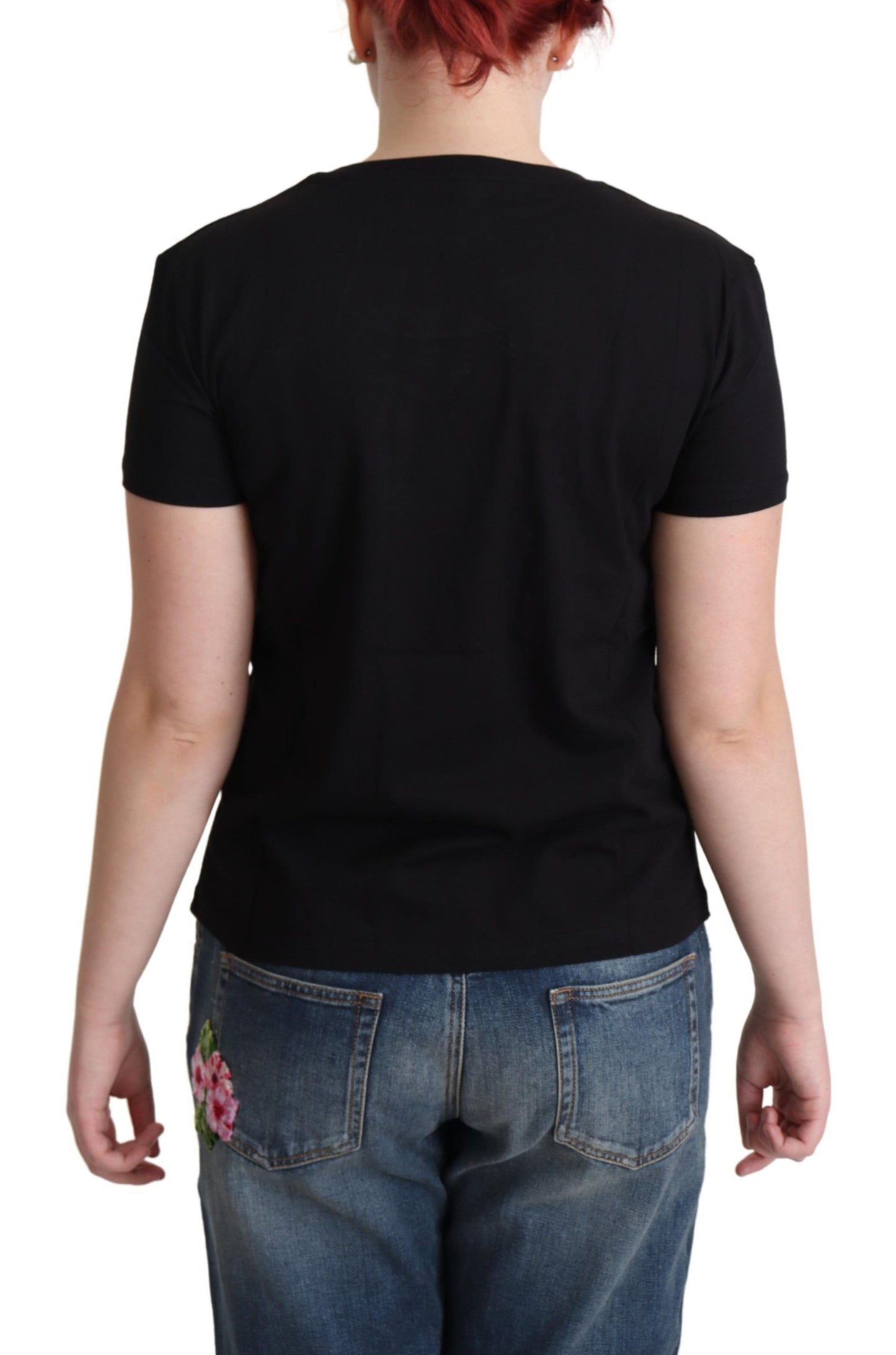 Chic Moschino bomulds-T-shirt med Milano-print