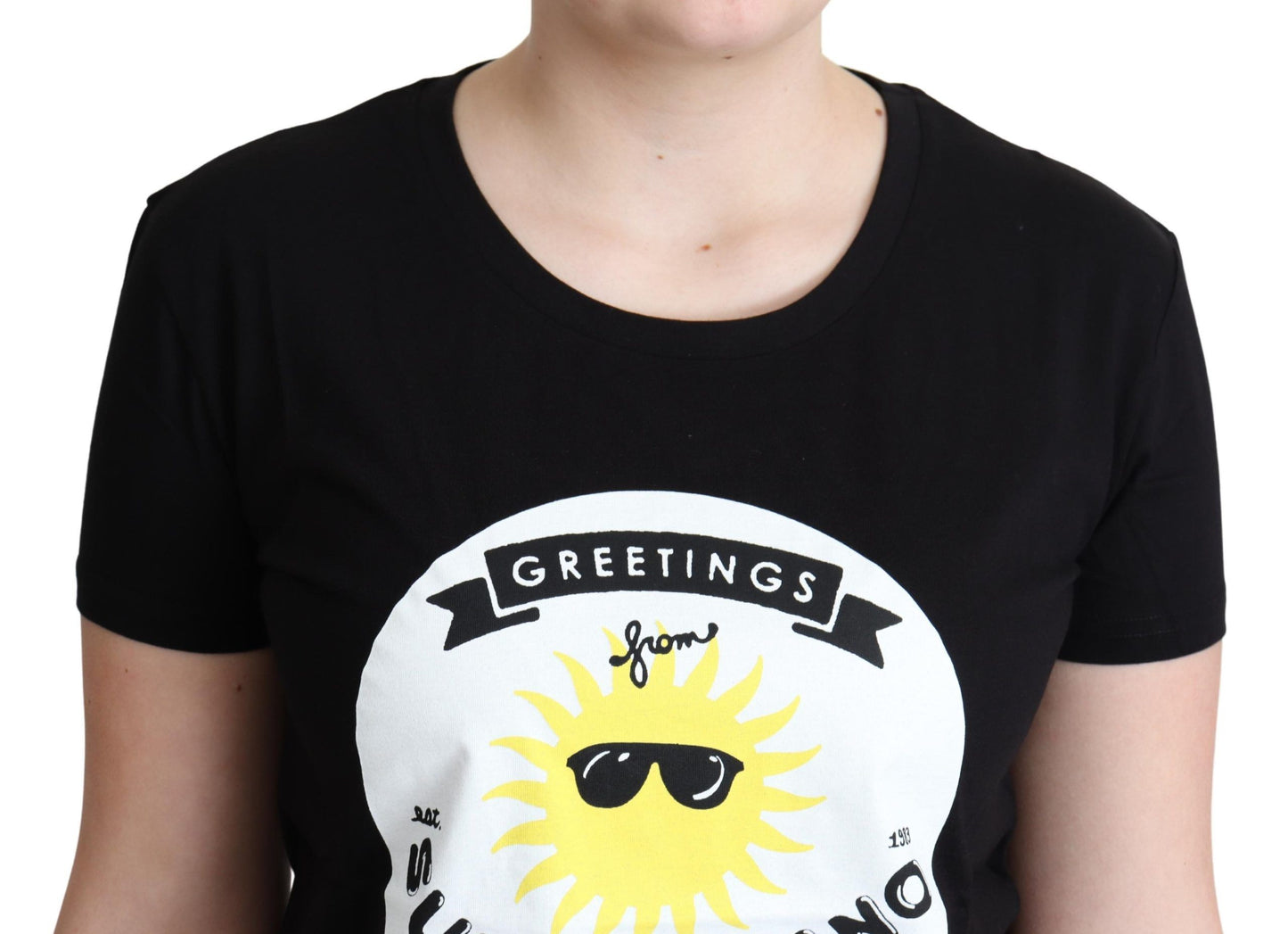 Chic Moschino bomulds-T-shirt med Milano-print