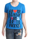 Moschino Chic Alphabet Bomuld T-shirt i Blå