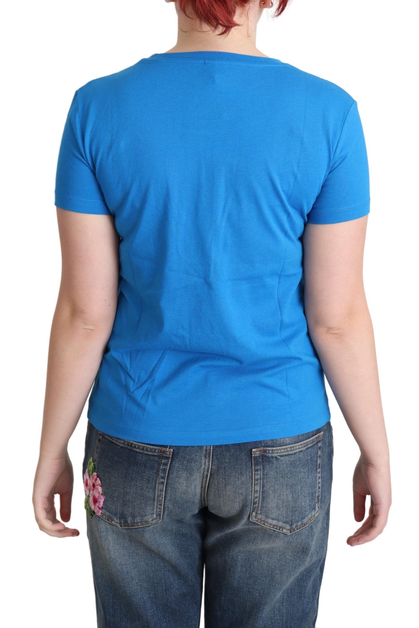 Moschino Chic Alphabet Bomuld T-shirt i Blå
