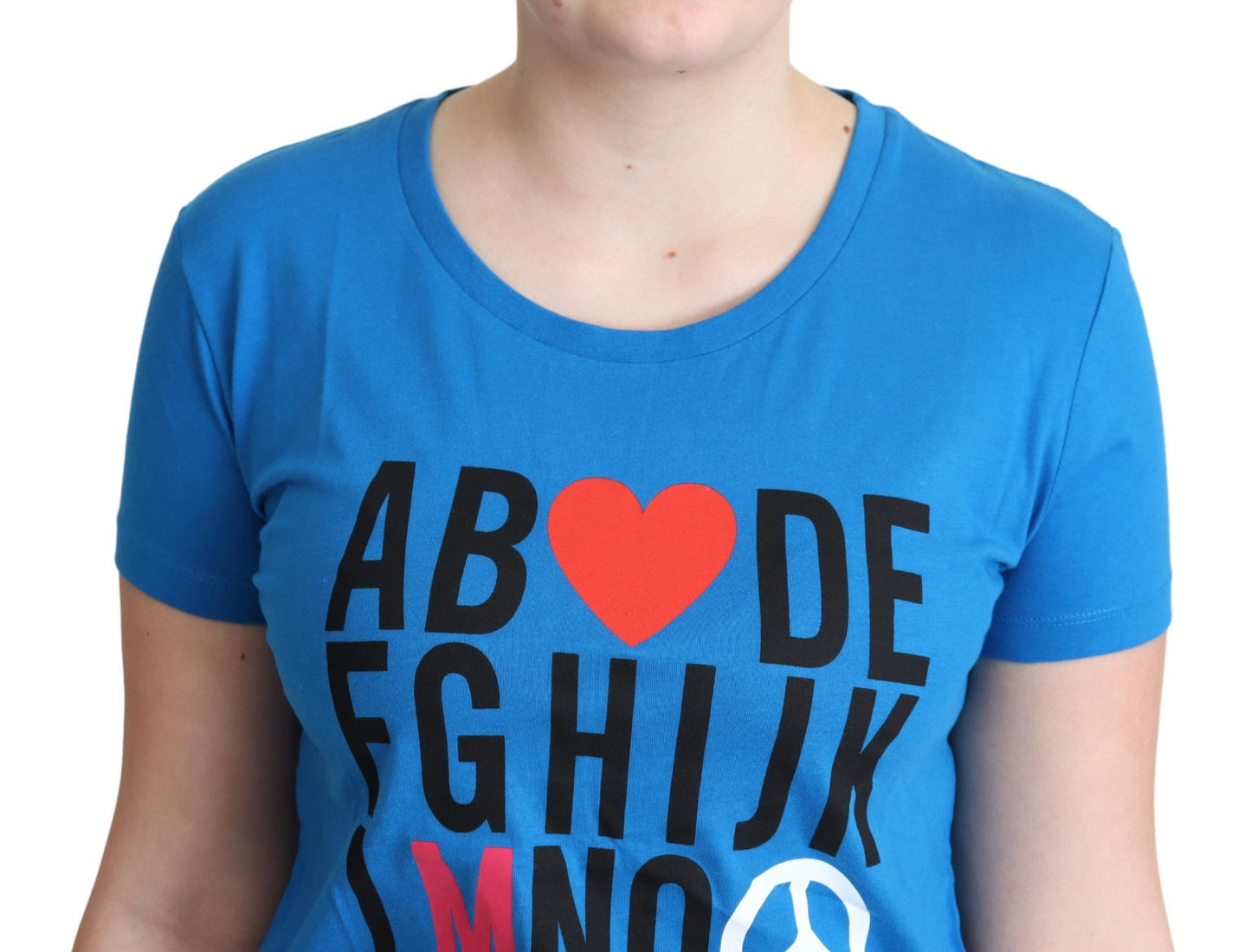 Moschino Chic Alphabet Bomuld T-shirt i Blå