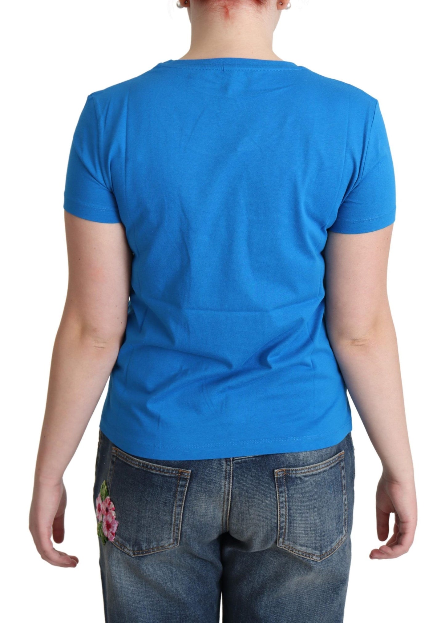 Chic Moschino bomulds-T-shirt med unikt print